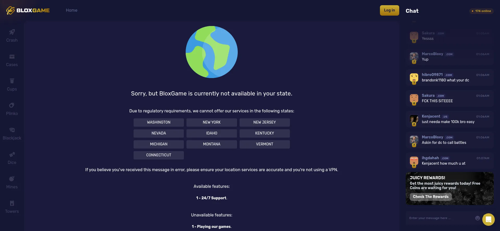 Website screenshot of Bloxgame.us