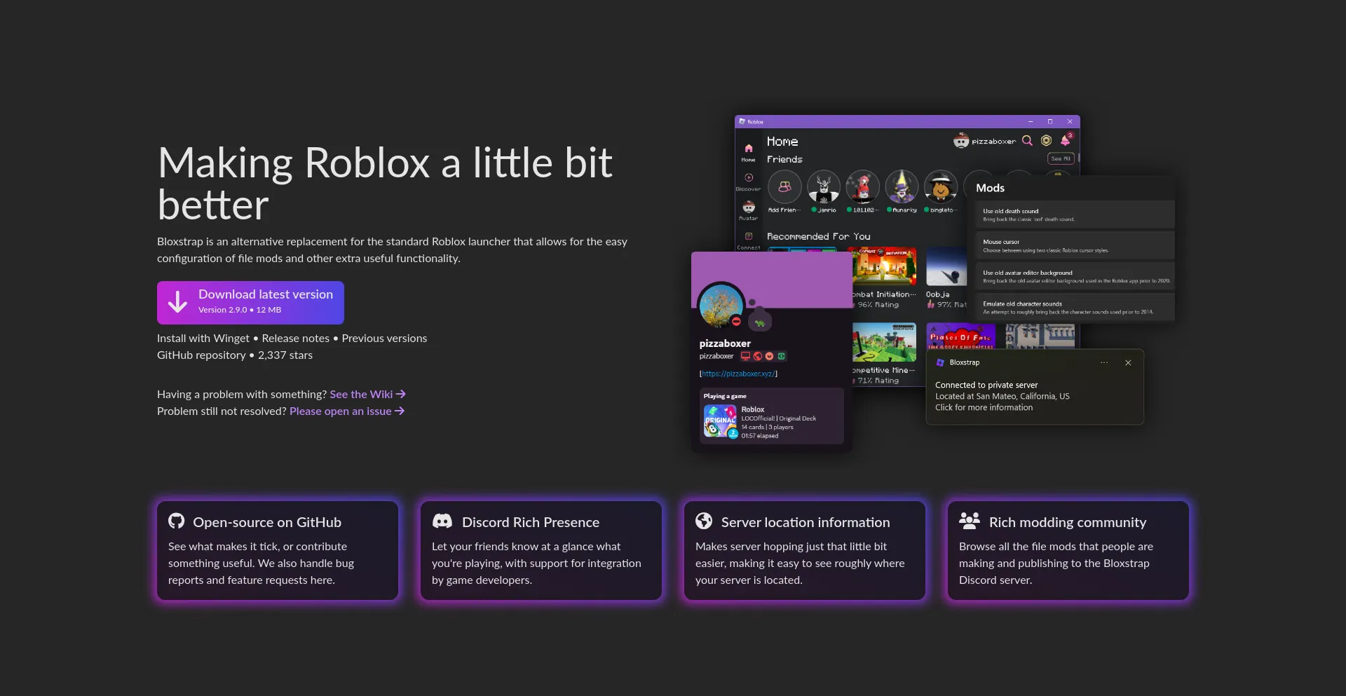 Website screenshot of Bloxstraplabs.com