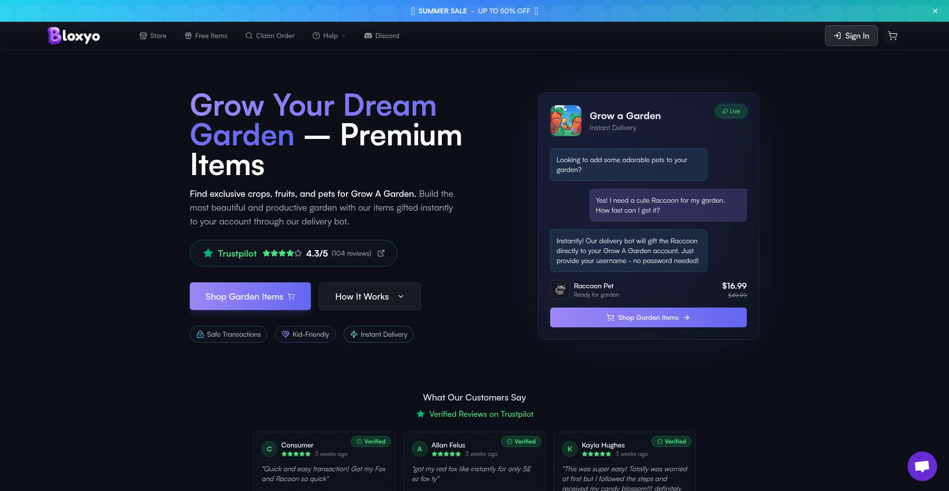 Website screenshot of Bloxyo.com