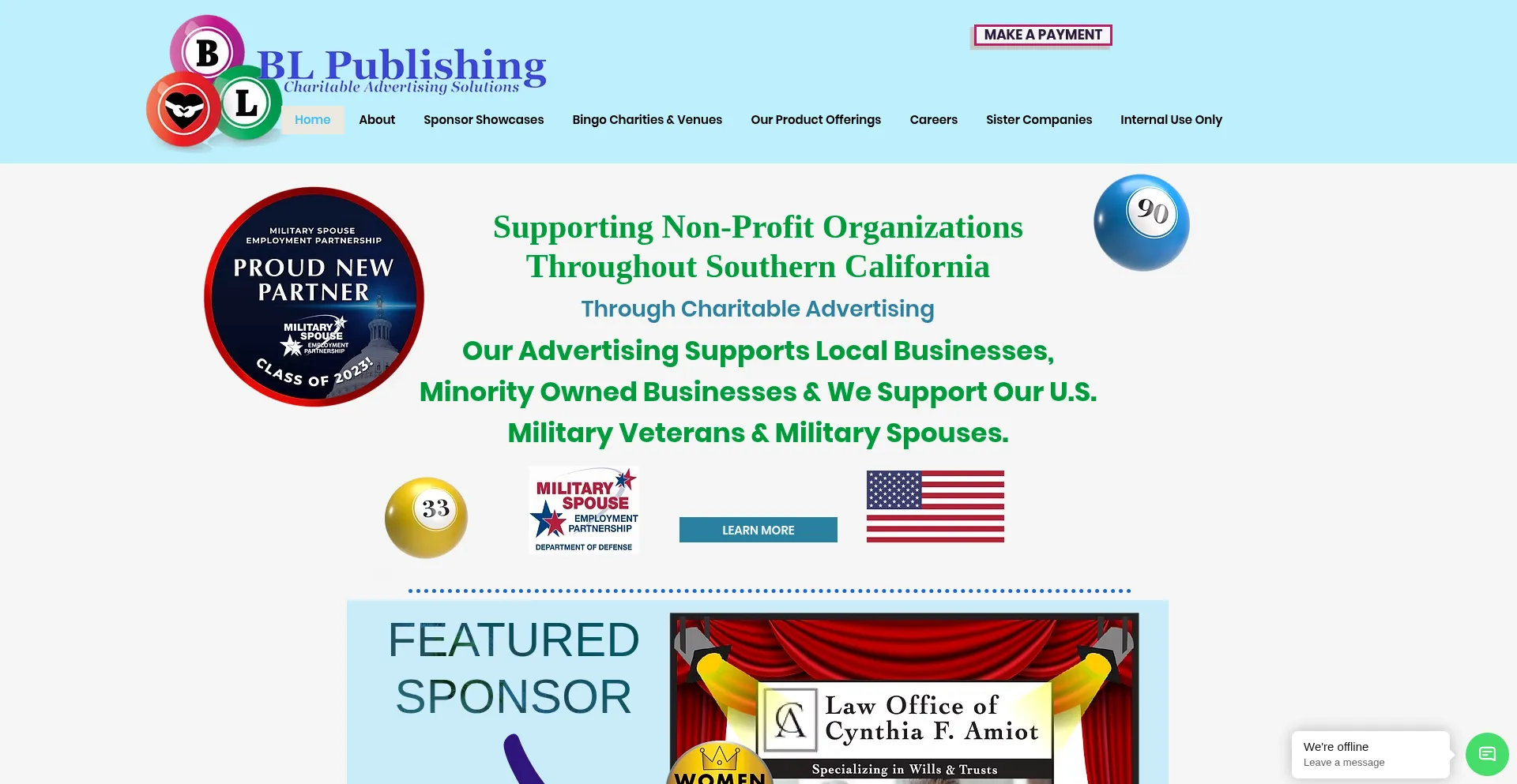 Website screenshot of Blpublishing.net