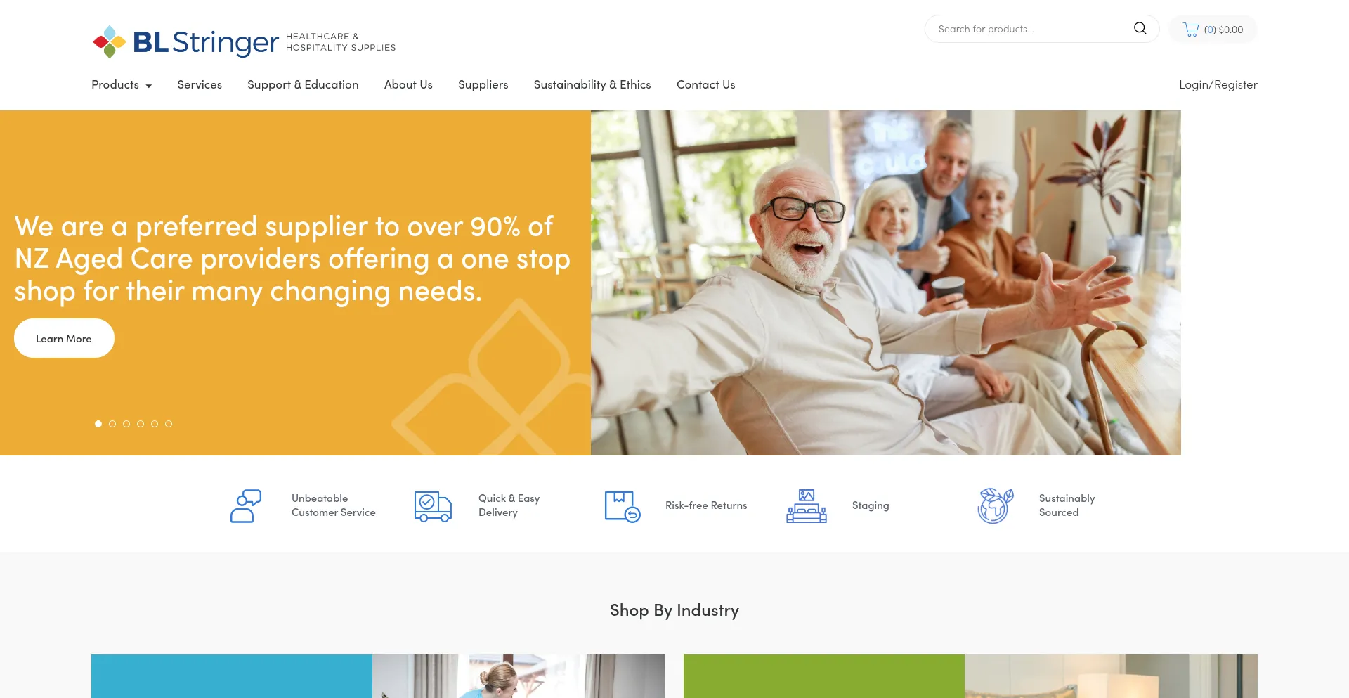 Website screenshot of Blstringer.co.nz