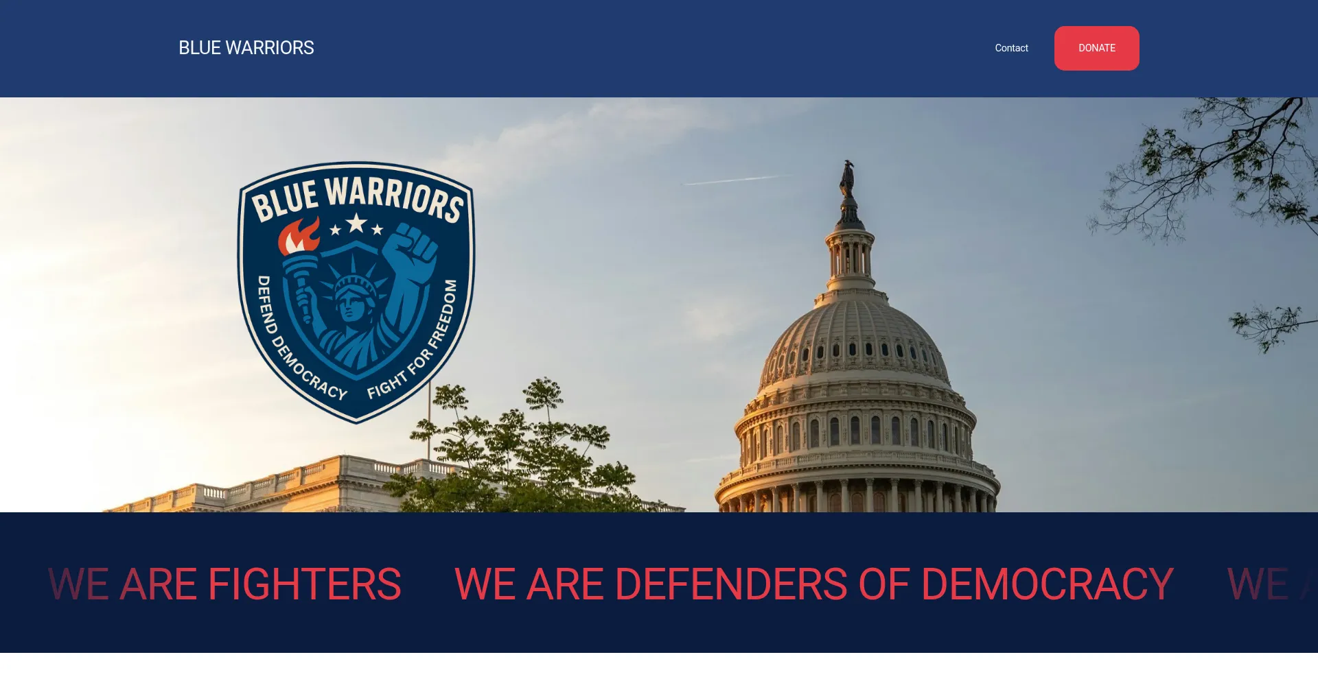 Website screenshot of Blue-warriors.com