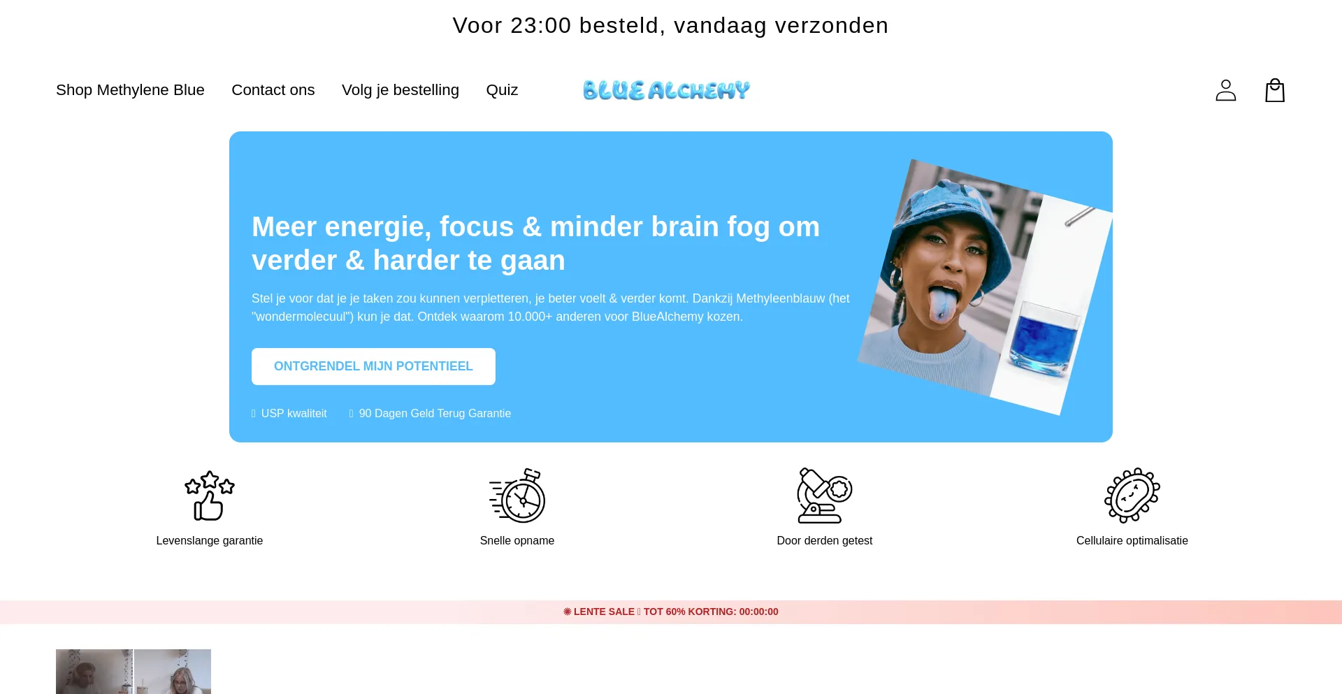 Website screenshot of Bluealchemy.nl