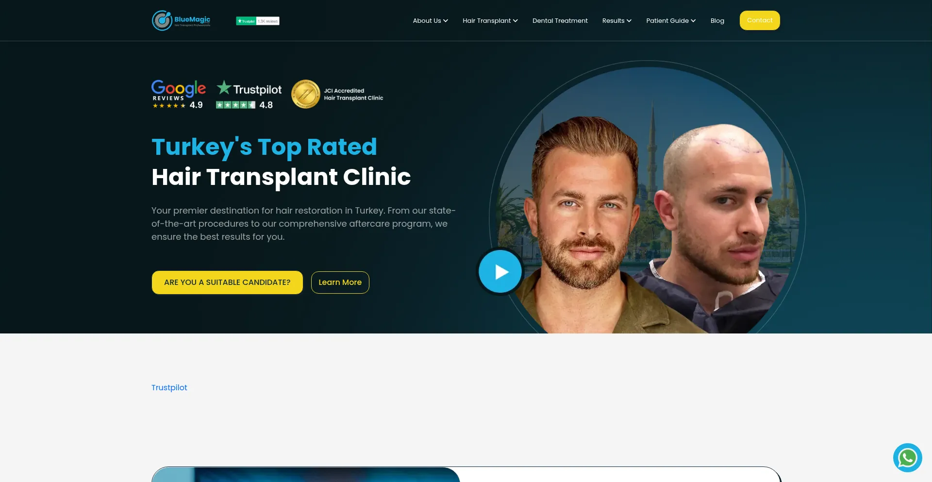 Website screenshot of Bluemagiclinic.com