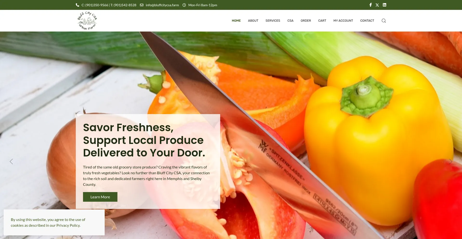 Website screenshot of Bluffcitycsa.farm