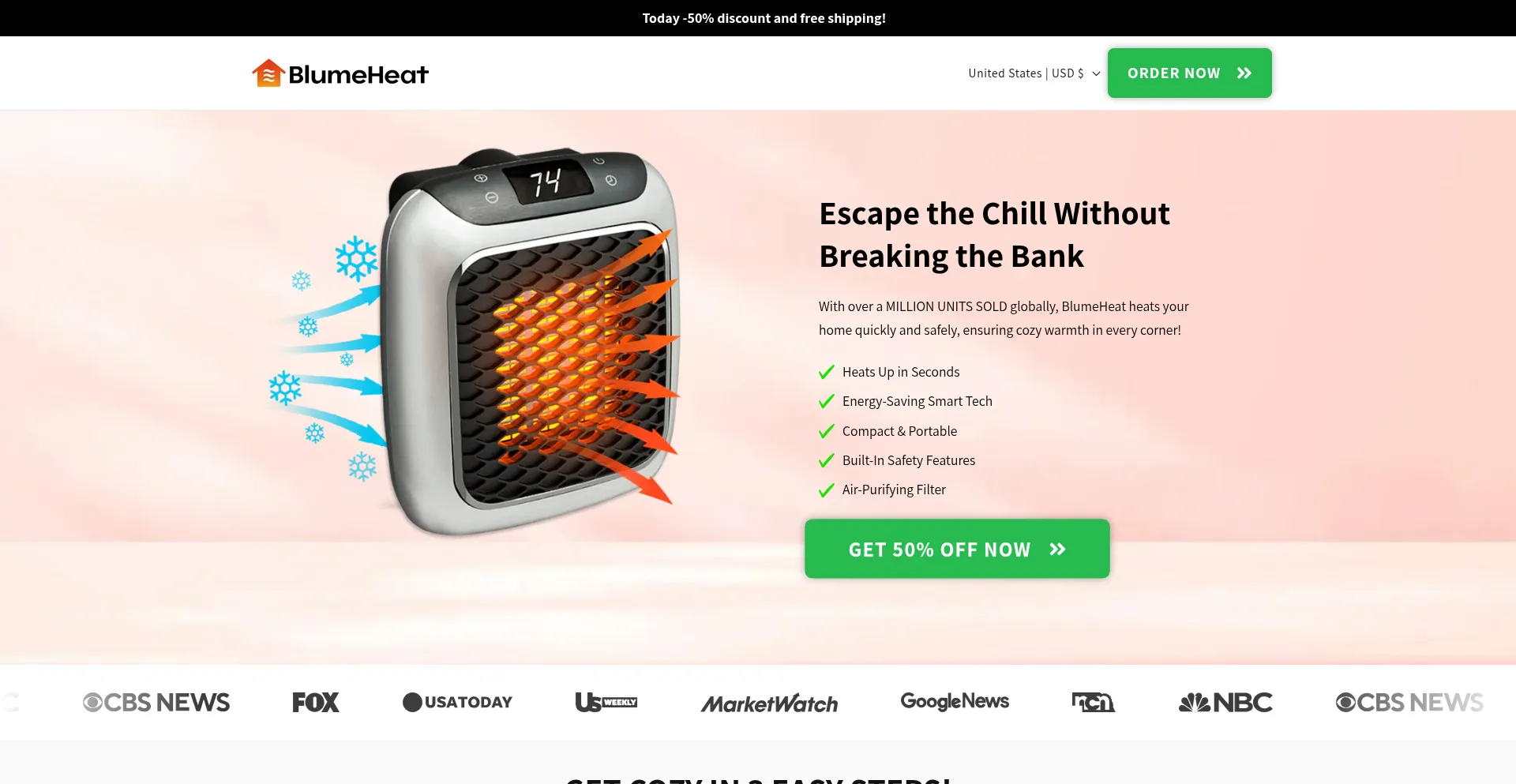 Website screenshot of Blumeheat-au.com