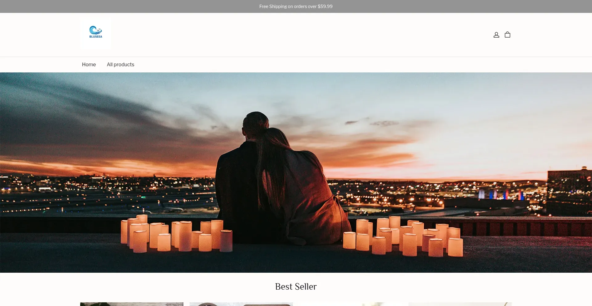 Website screenshot of Bluseea.com