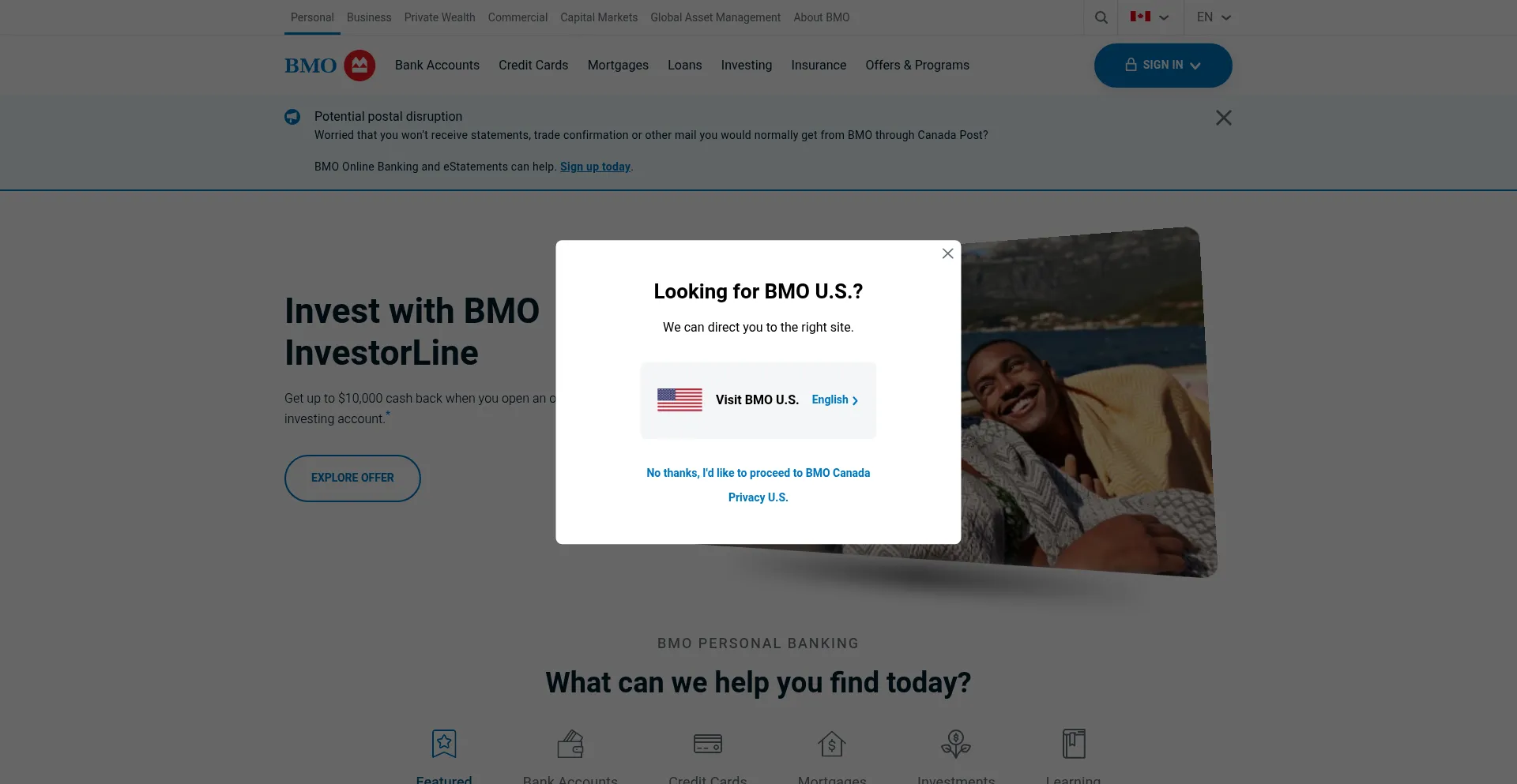 Bmo.ca Screenshot