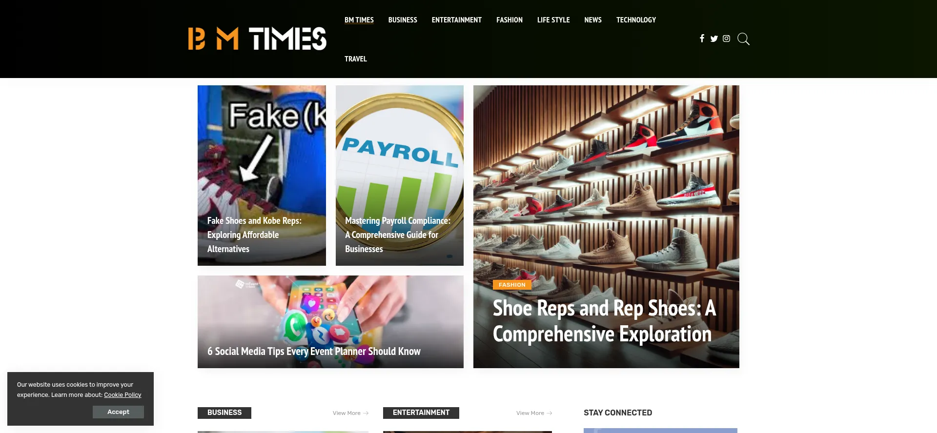 Website screenshot of Bmtimes.co.uk