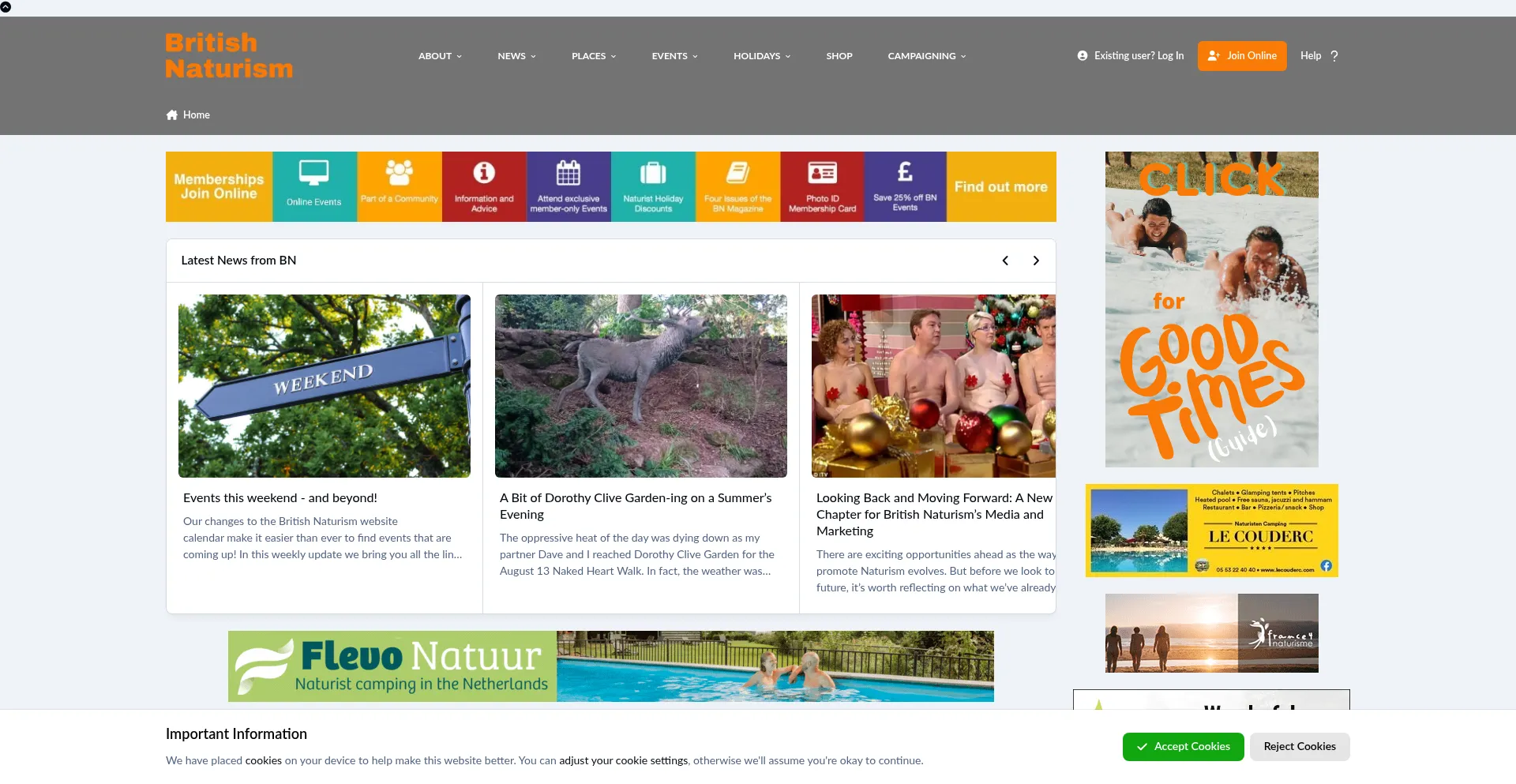 Website screenshot of Bn.org.uk