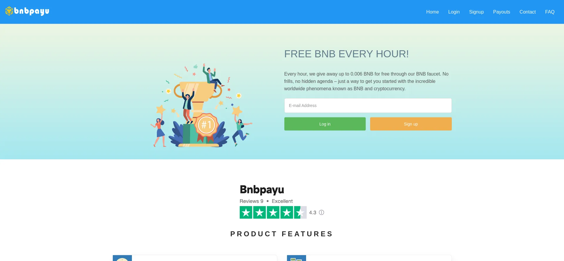 Website screenshot of Bnbpayu.com