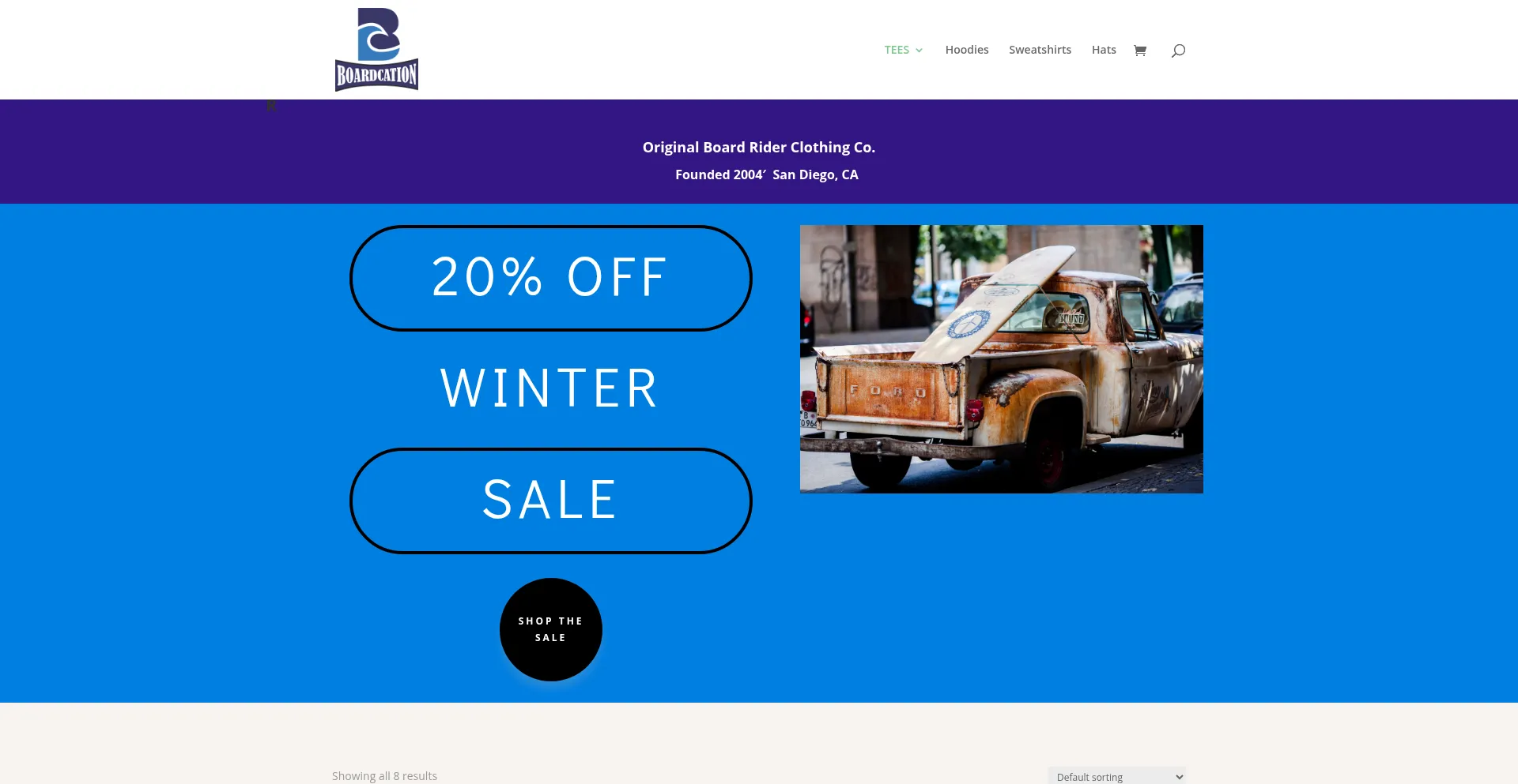 Website screenshot of Boardcation.com