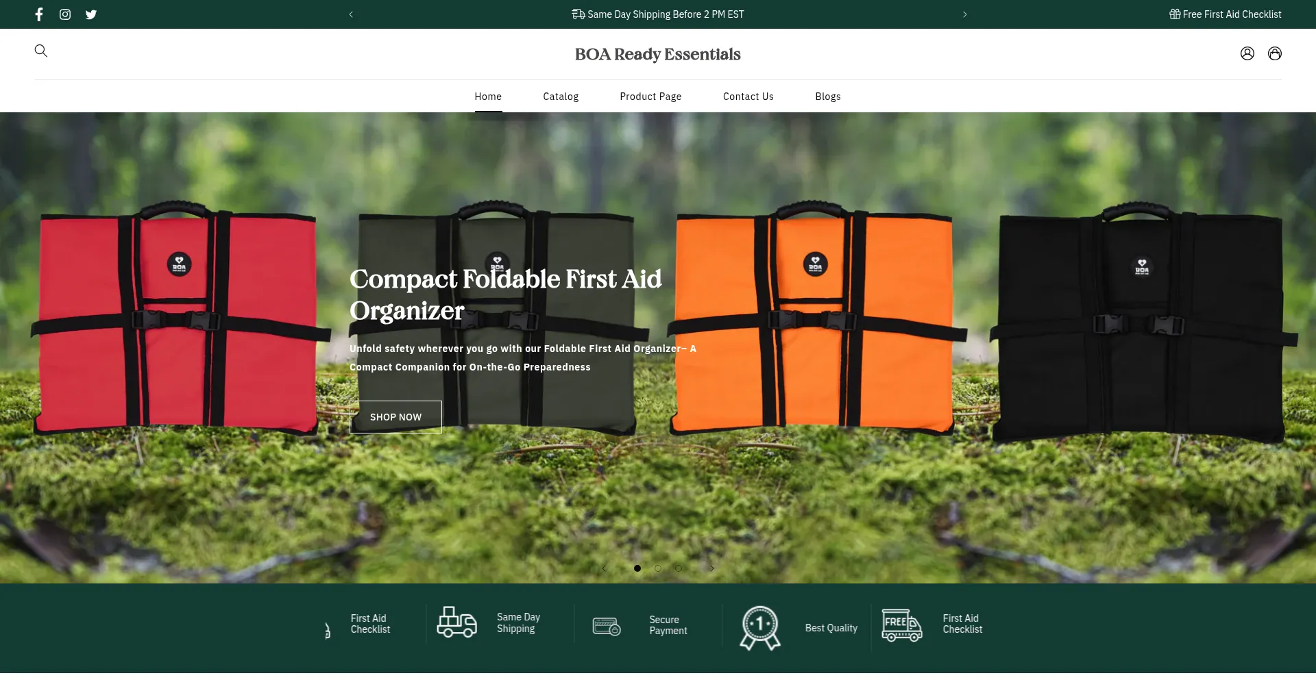 Website screenshot of Boaready.com