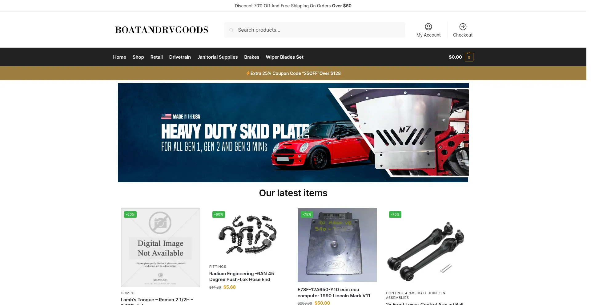 Website screenshot of Boatandrvgoods.shop