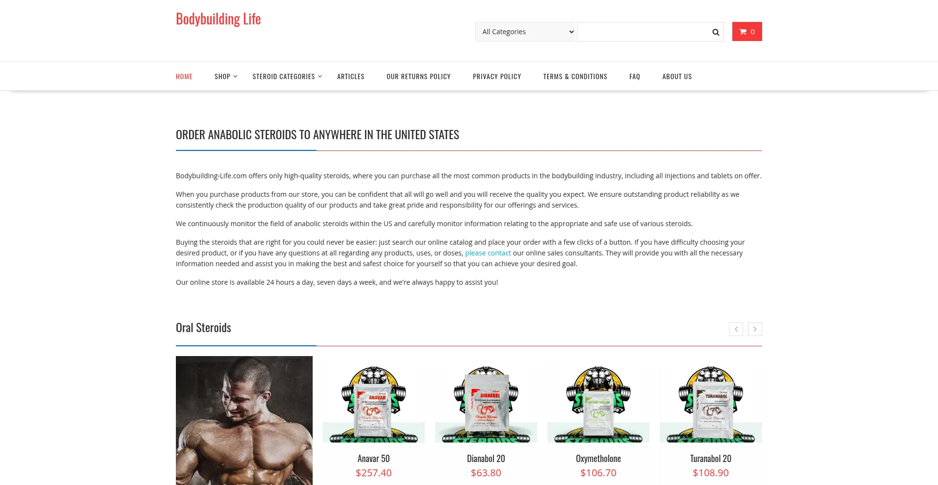 Website screenshot of Bodybuilding-life.com