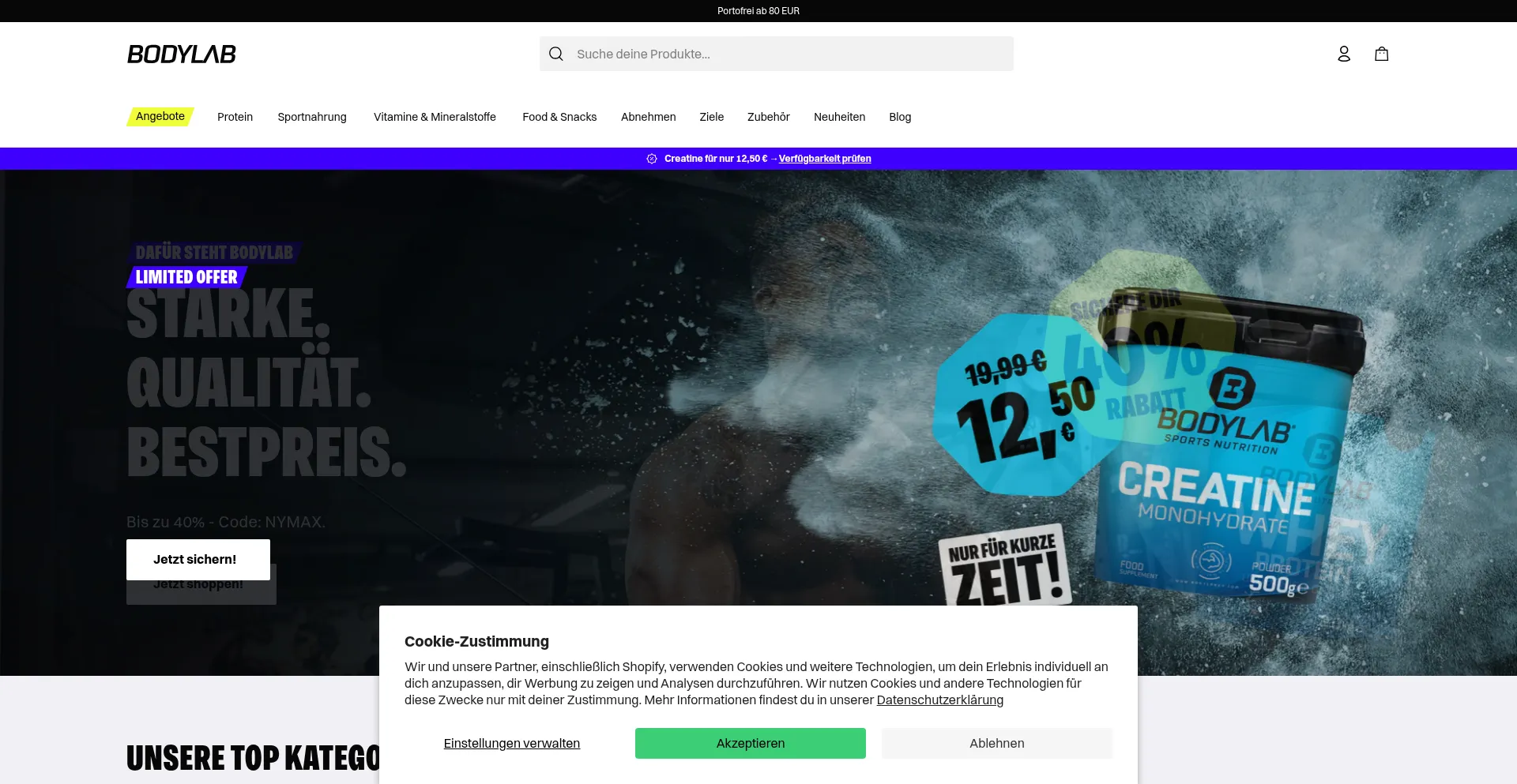 Bodylab24.de Screenshot