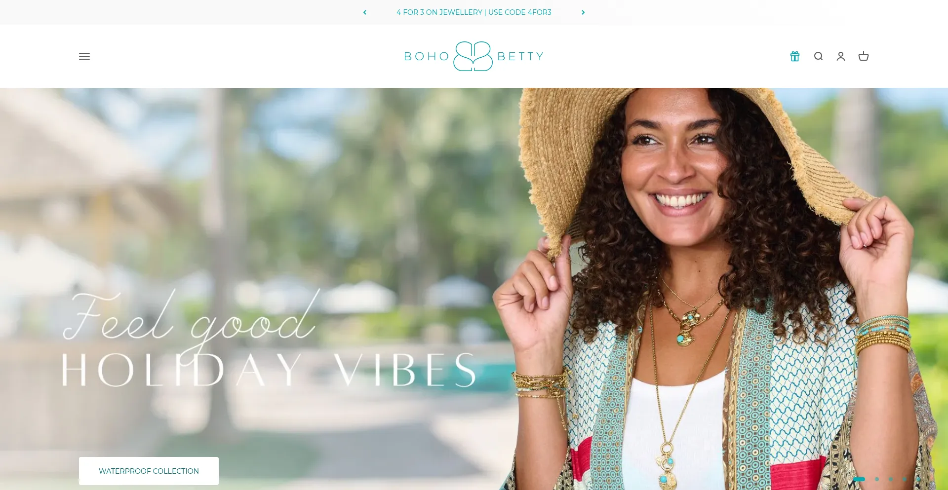 Website screenshot of Boho-betty.co.uk