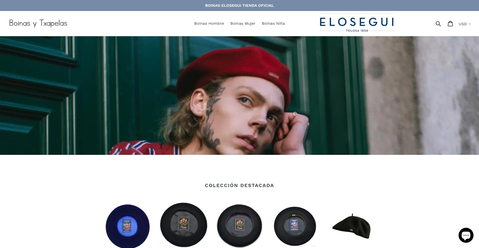 Website screenshot of Boinasytxapelas.com