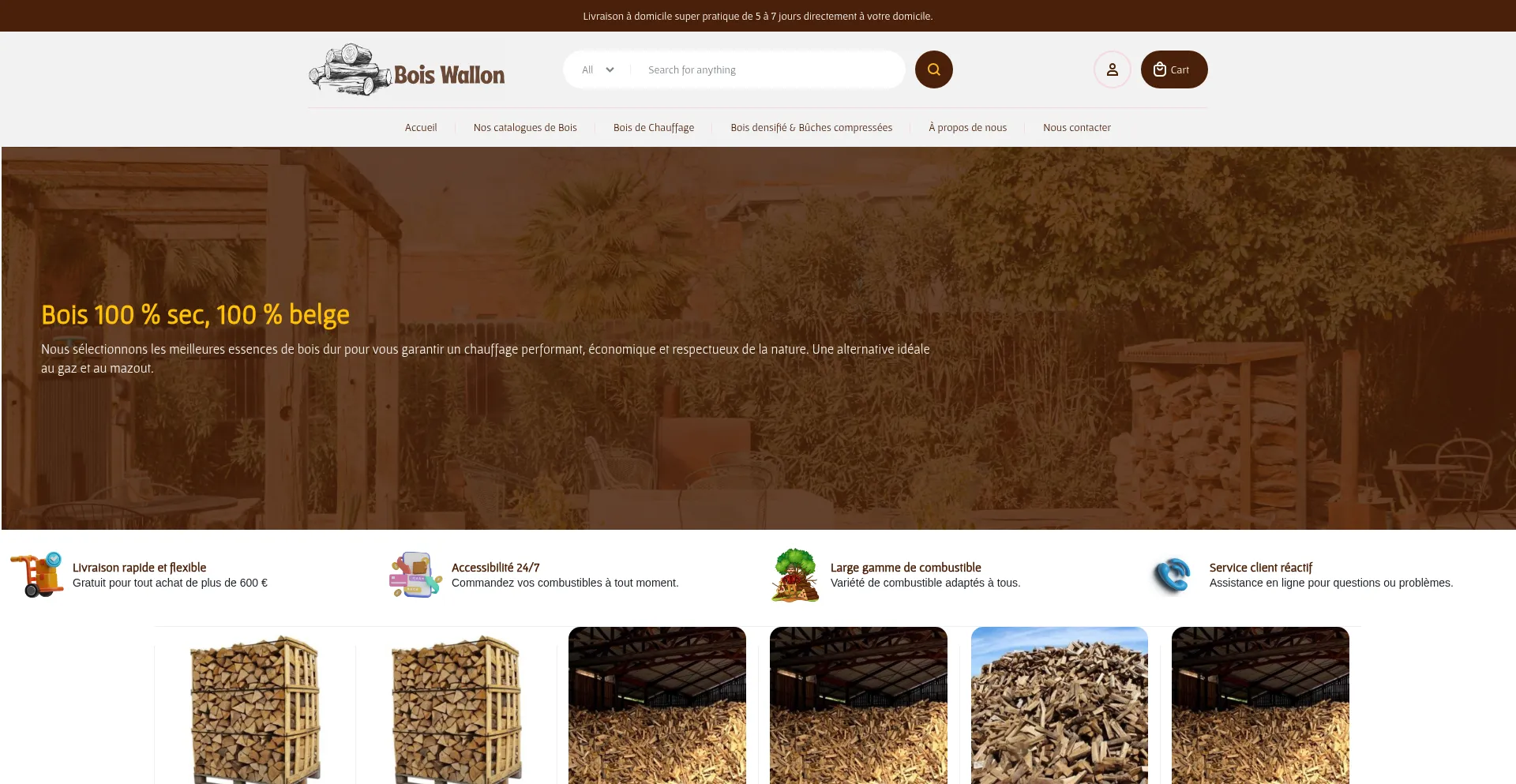 Website screenshot of Boiswallon.be