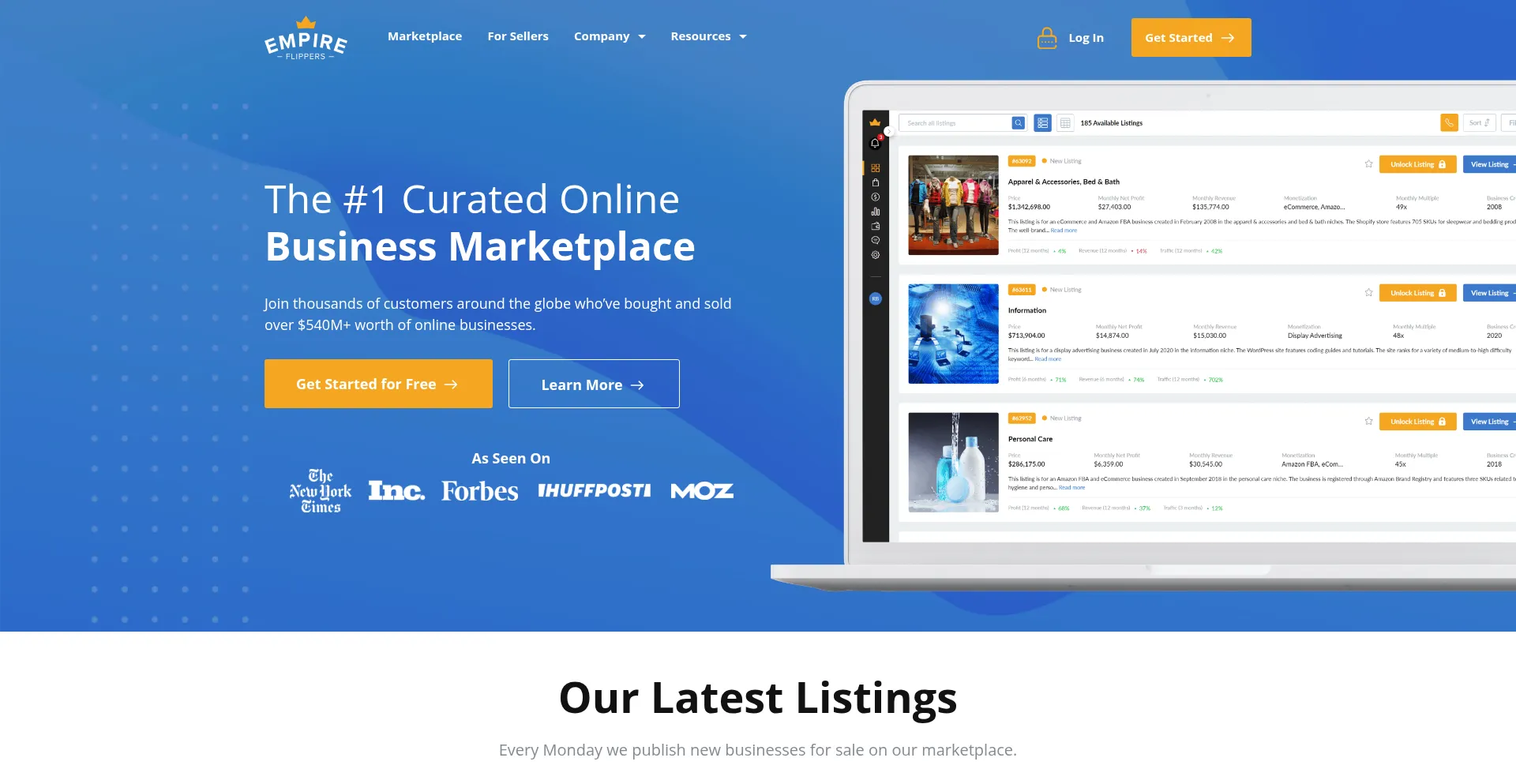Website screenshot of Boldempireflippers.com