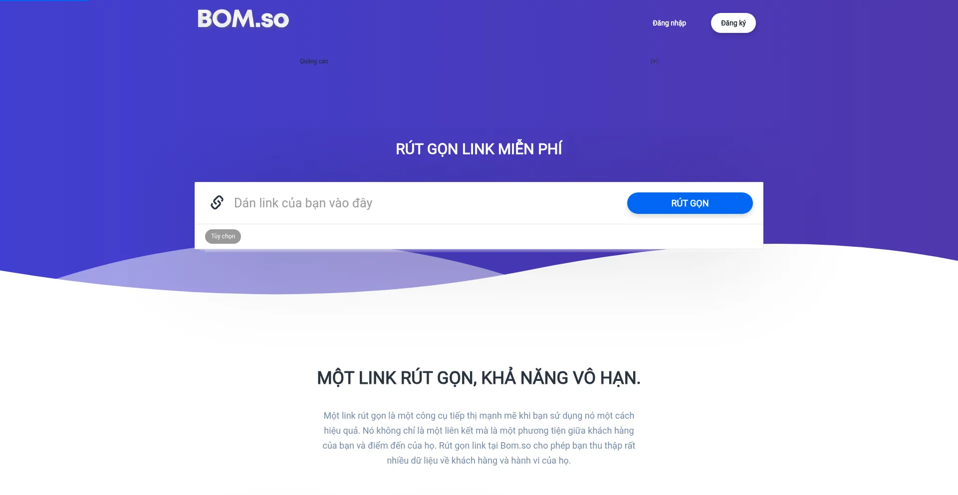 Website screenshot of Bom.to