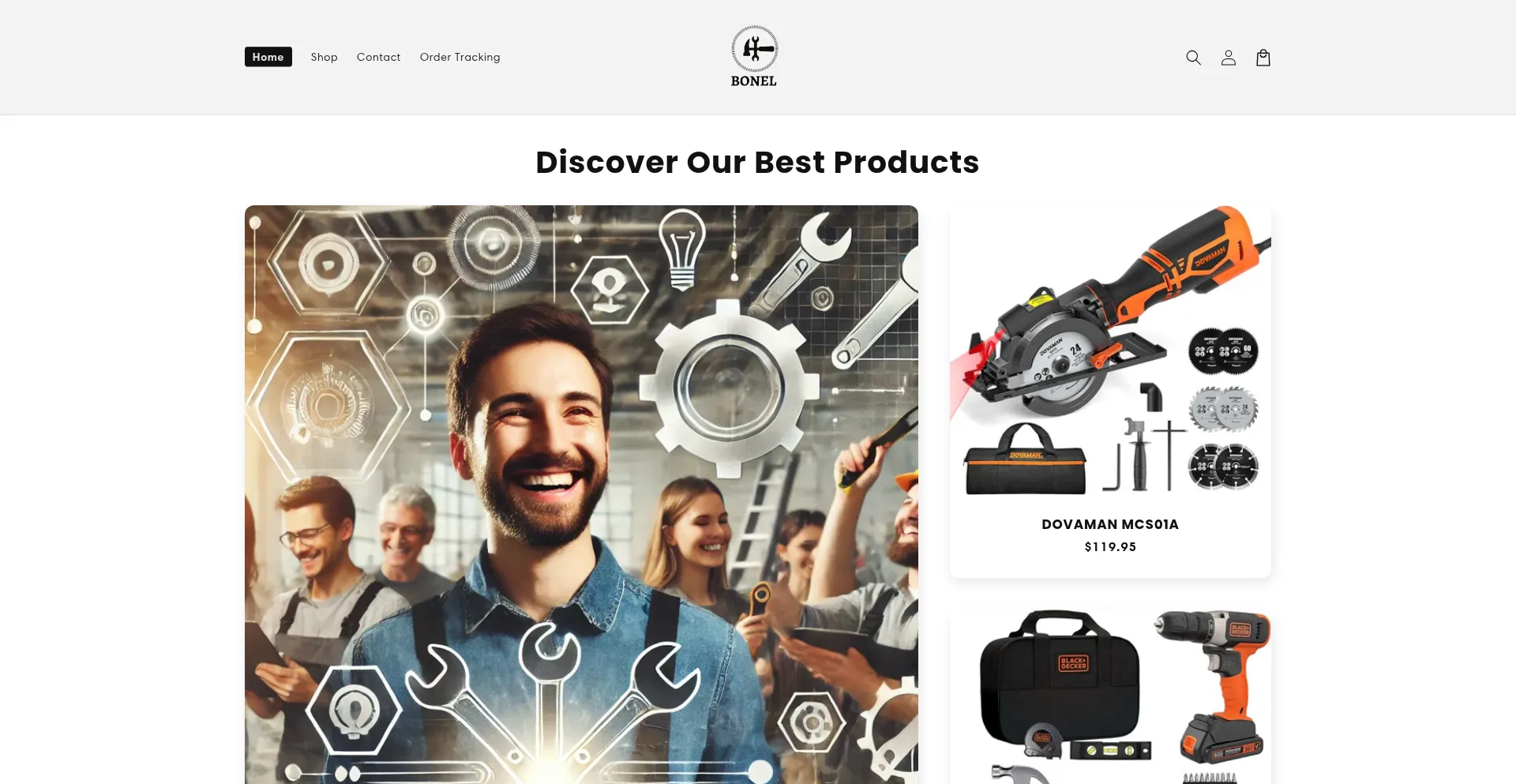 Website screenshot of Bonel.shop