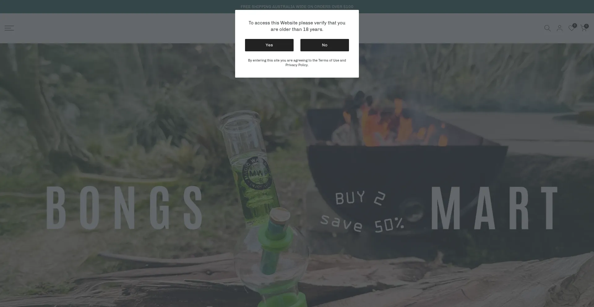Website screenshot of Bongsmart.com.au