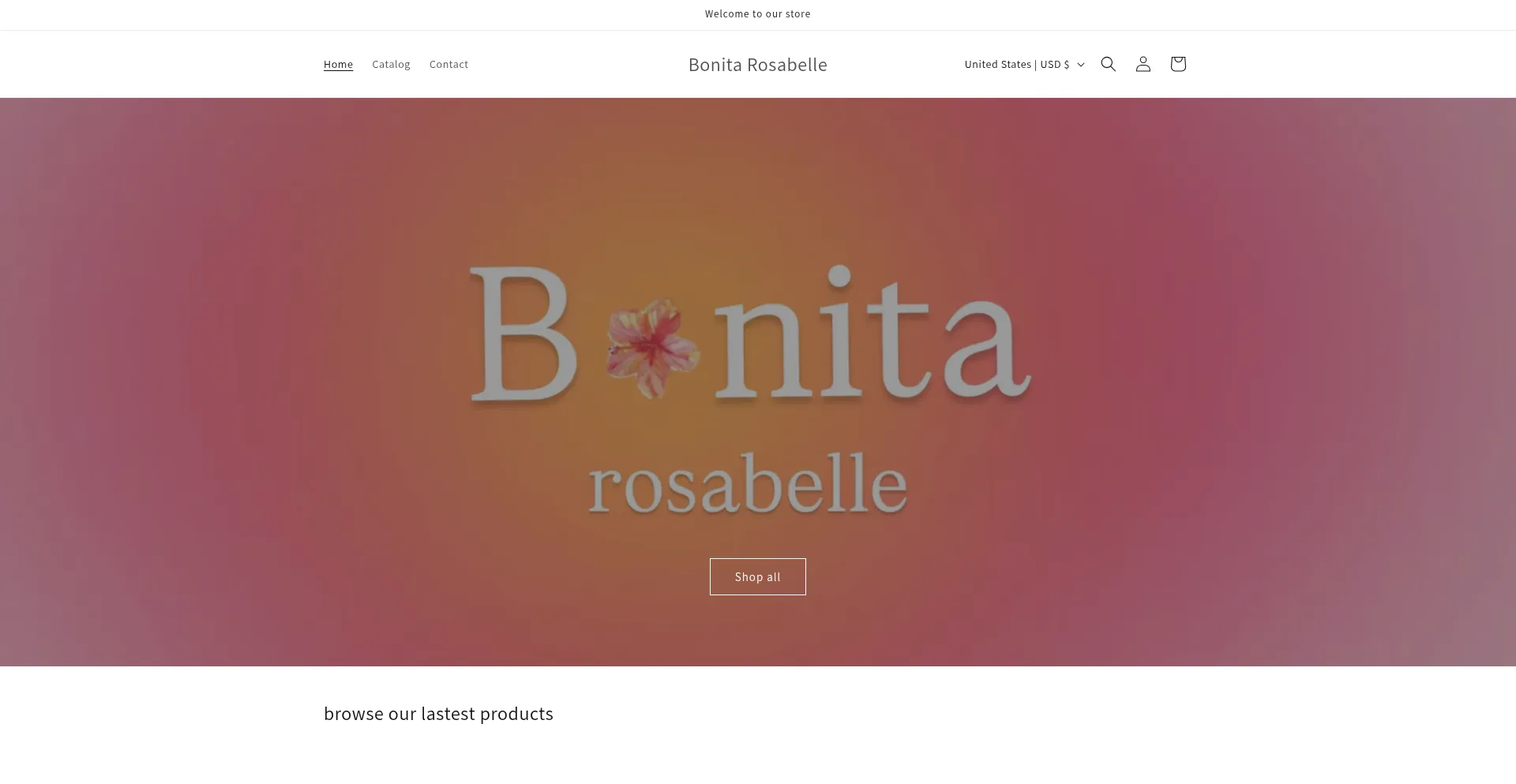 Website screenshot of Bonitarosabelle.store