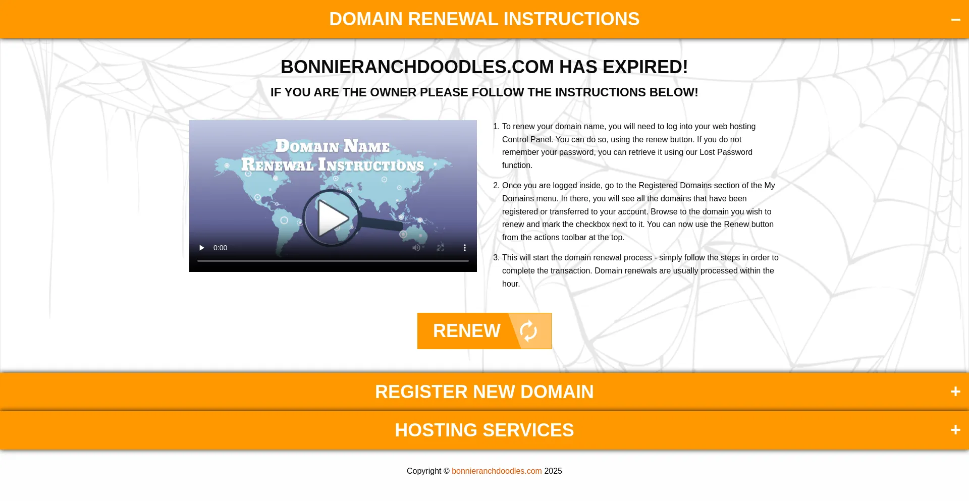 Website screenshot of Bonnieranchdoodles.com