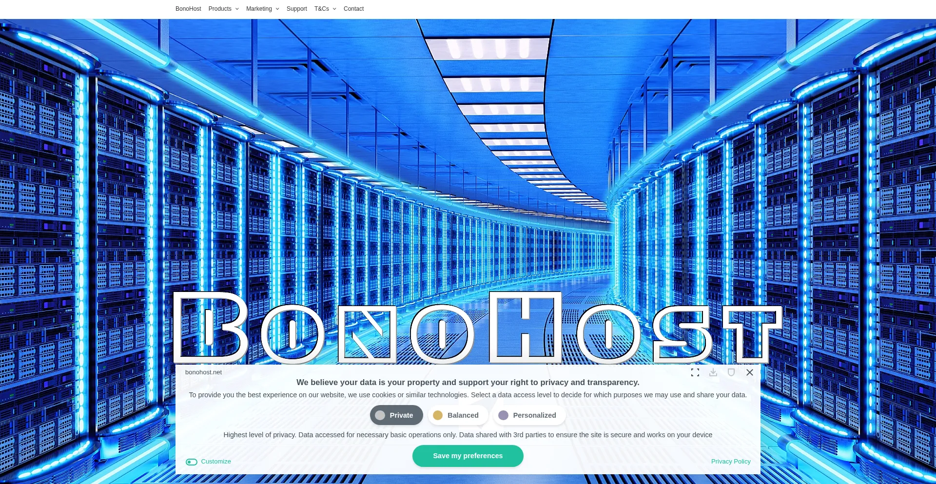 Bonohost.net Screenshot