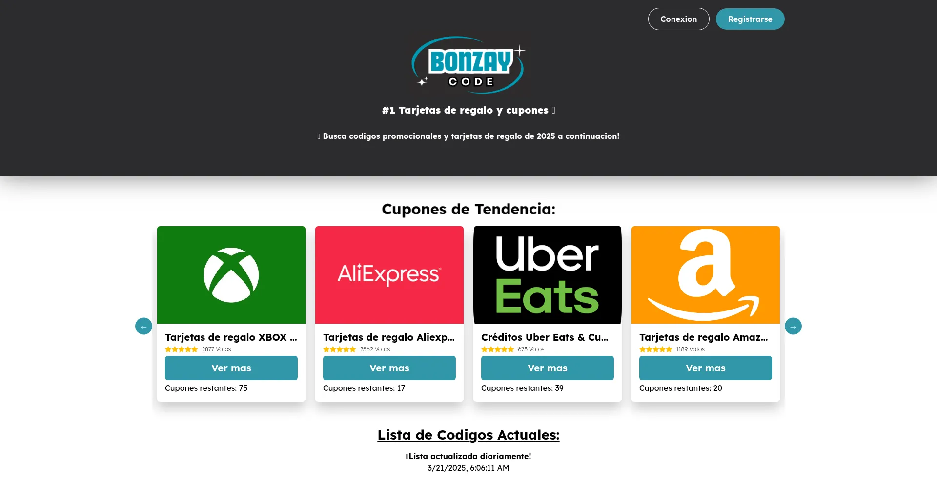 Website screenshot of Bonzaycode.com