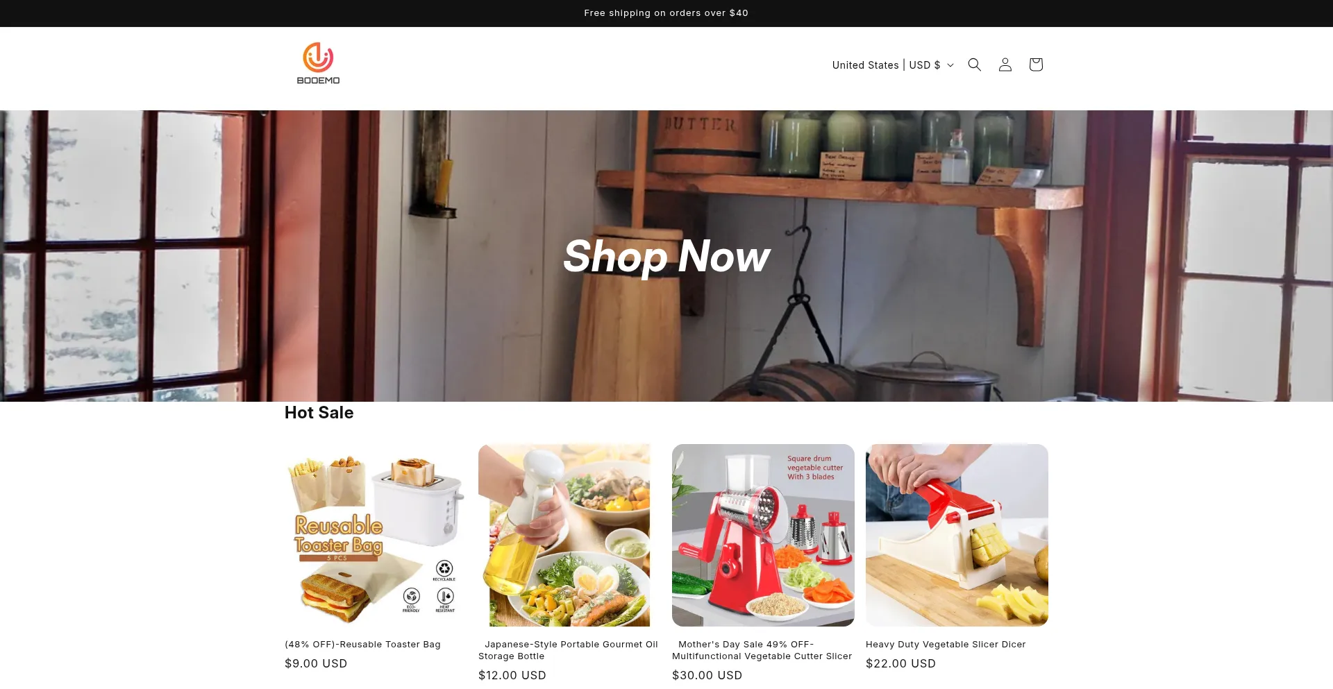Website screenshot of Booemo.com