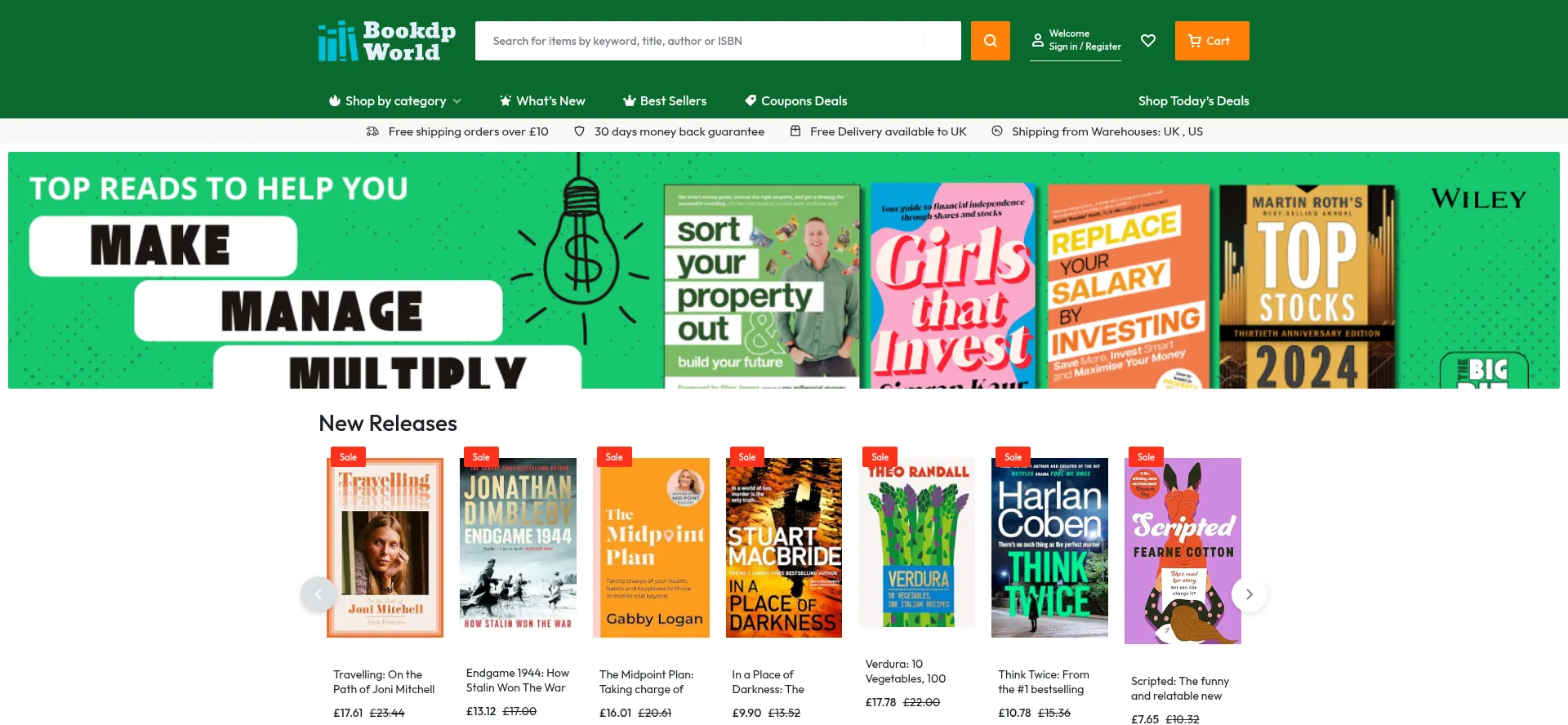 Website screenshot of Bookdp.co.uk