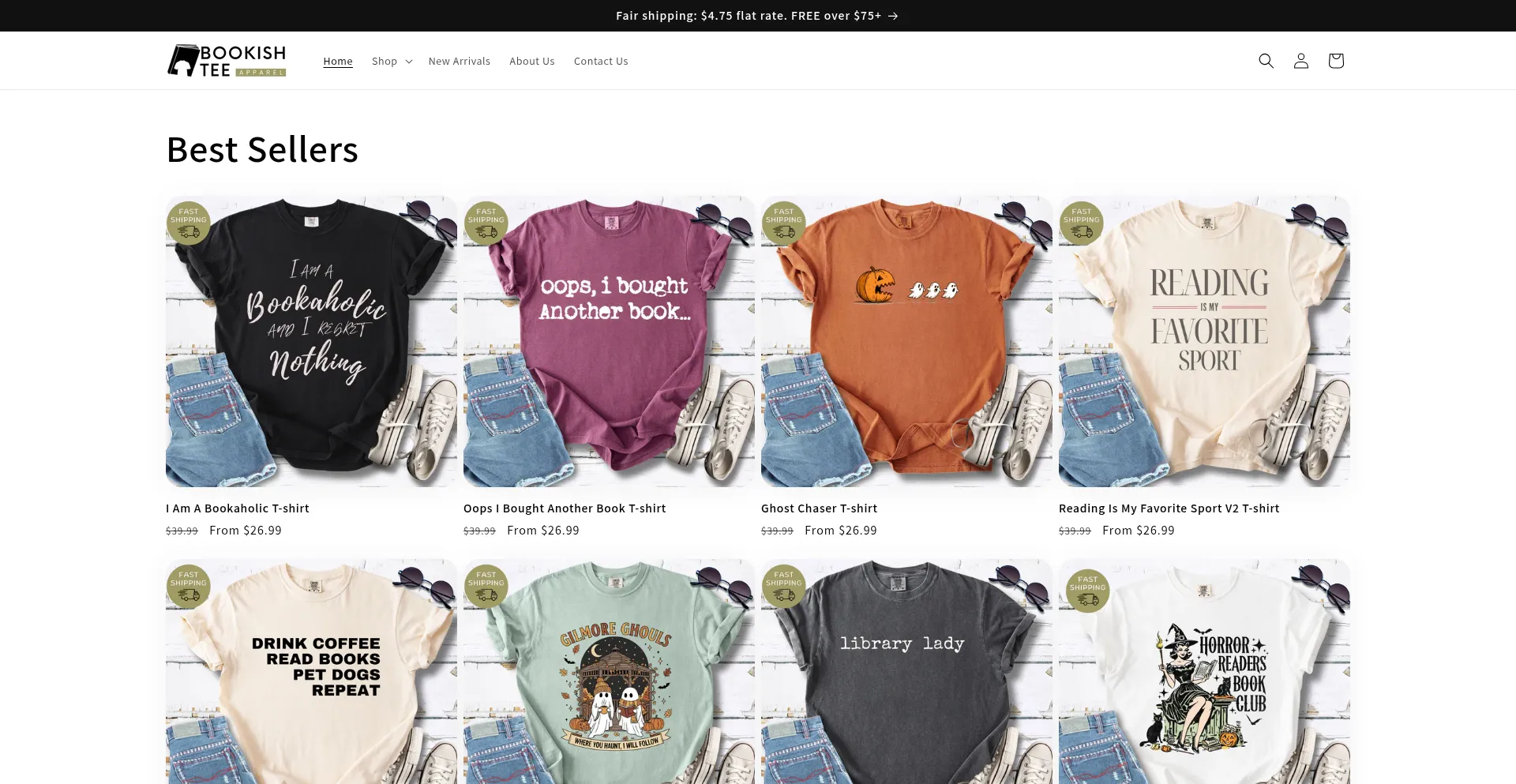 Bookishtee.com Screenshot