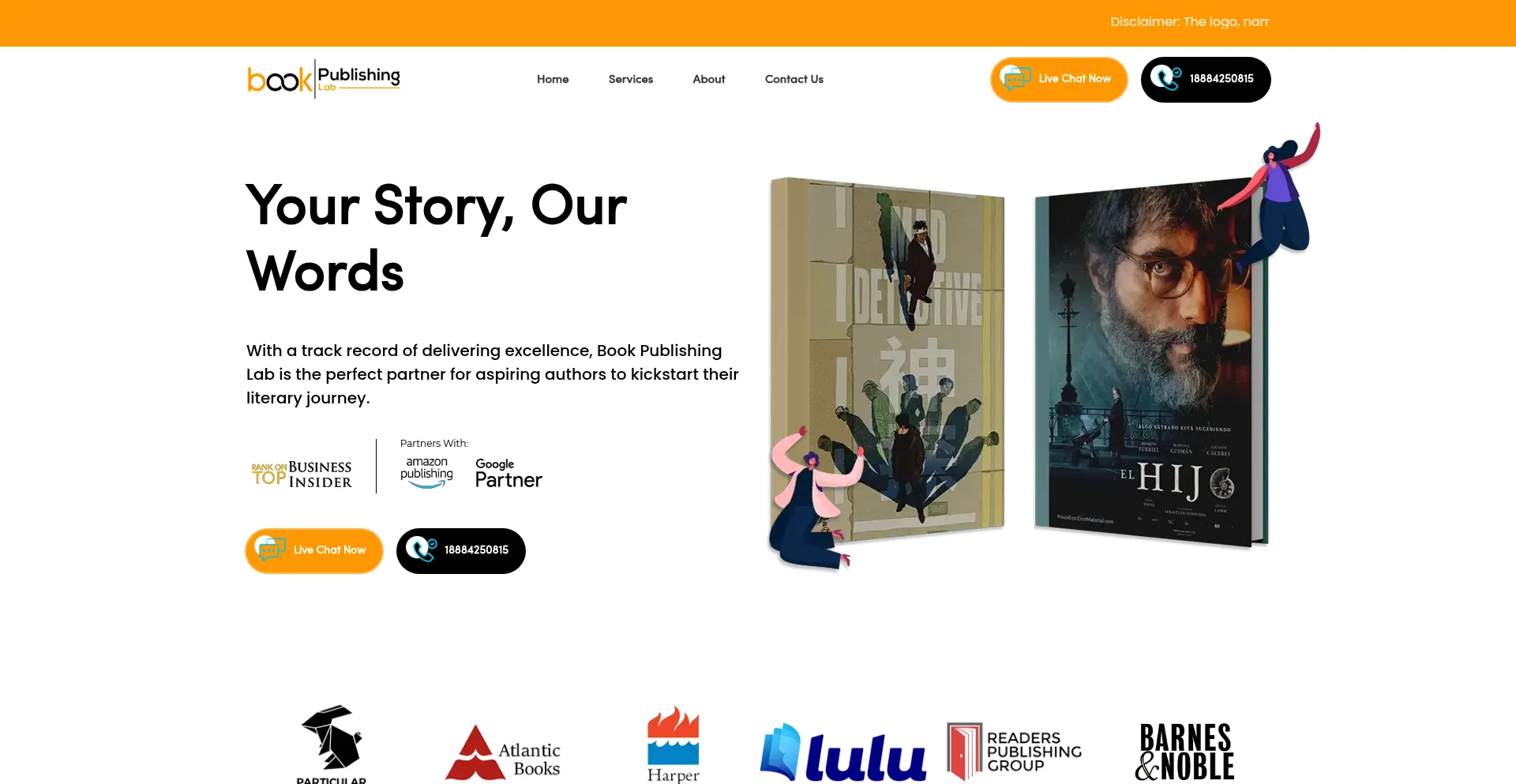 Bookpublishinglab.com Screenshot
