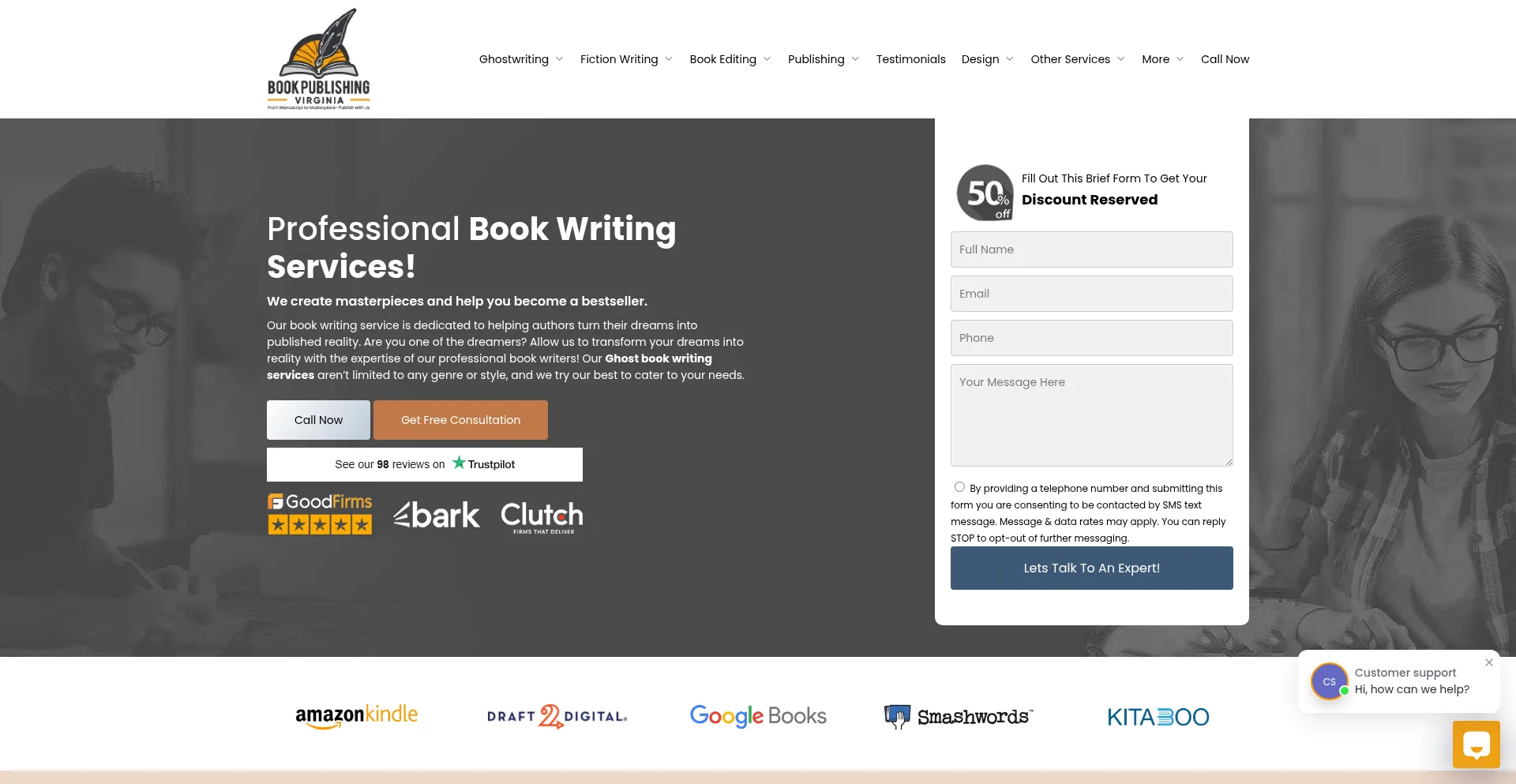 Bookpublishingvirginia.com Screenshot