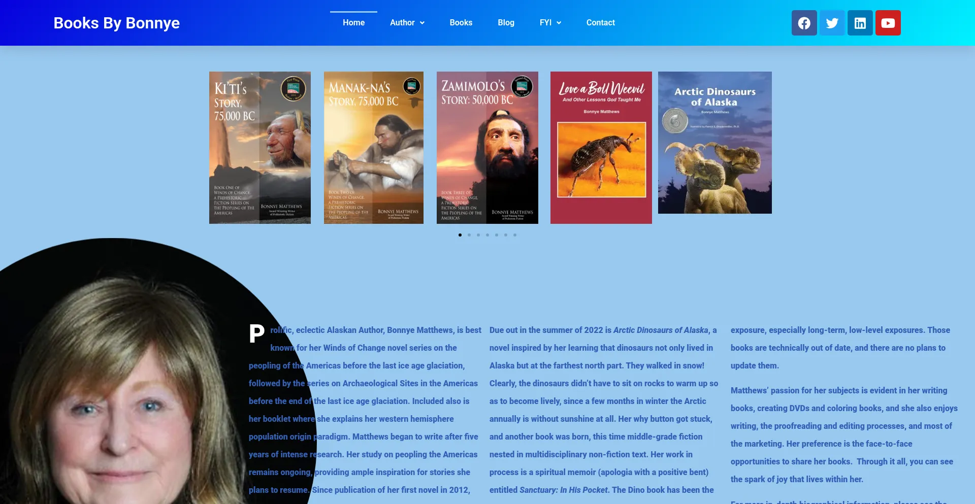 Website screenshot of Booksbybonnye.com