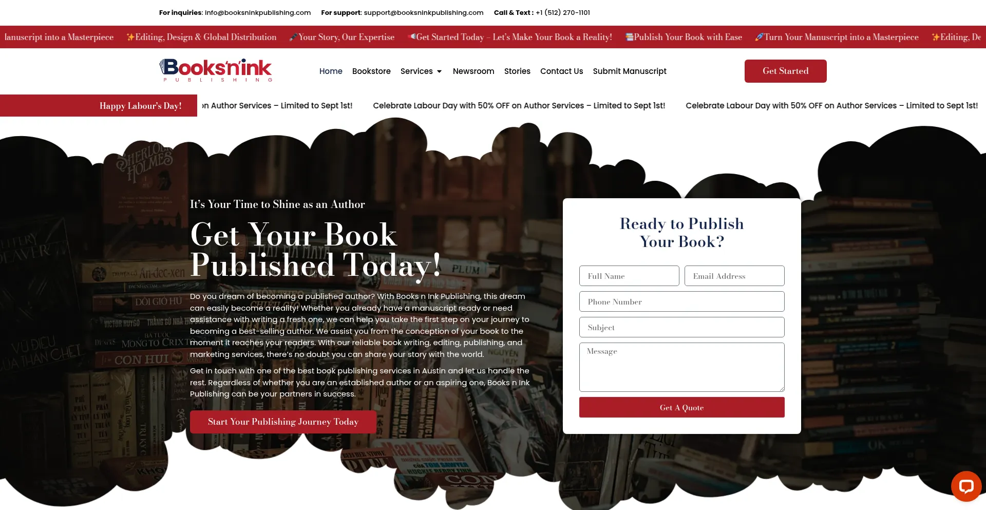 Booksninkpublishing.com Screenshot
