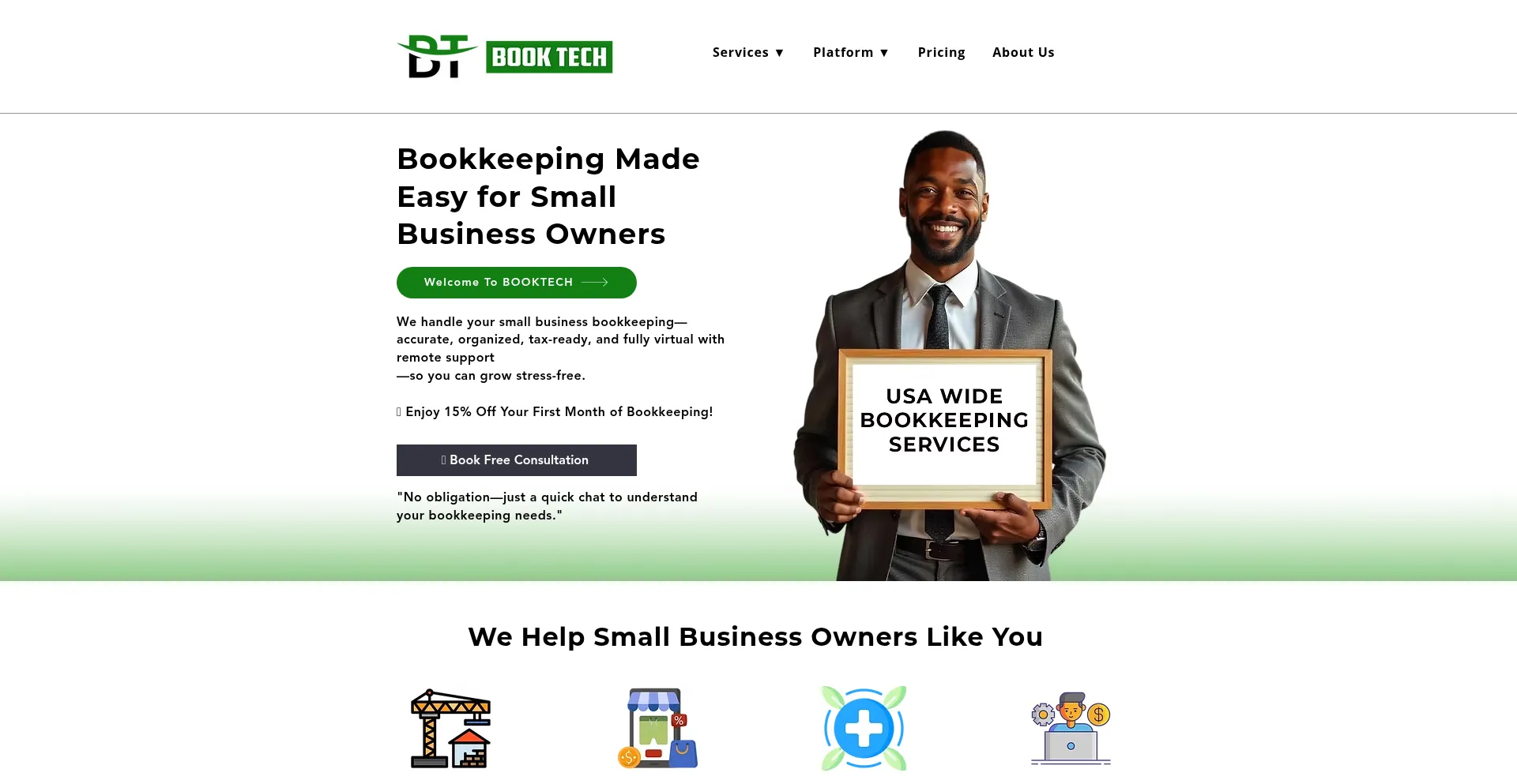 Website screenshot of Booktechusa.com