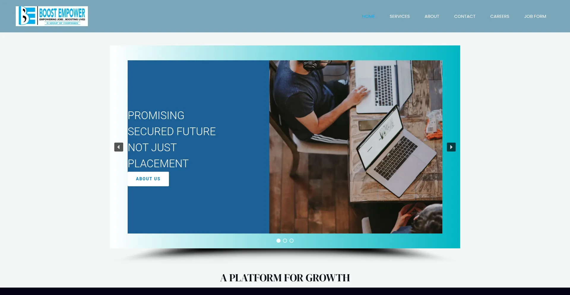 Website screenshot of Boostempower.com