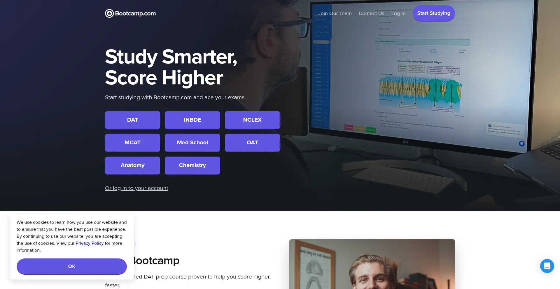 Website screenshot of Bootcamp.com