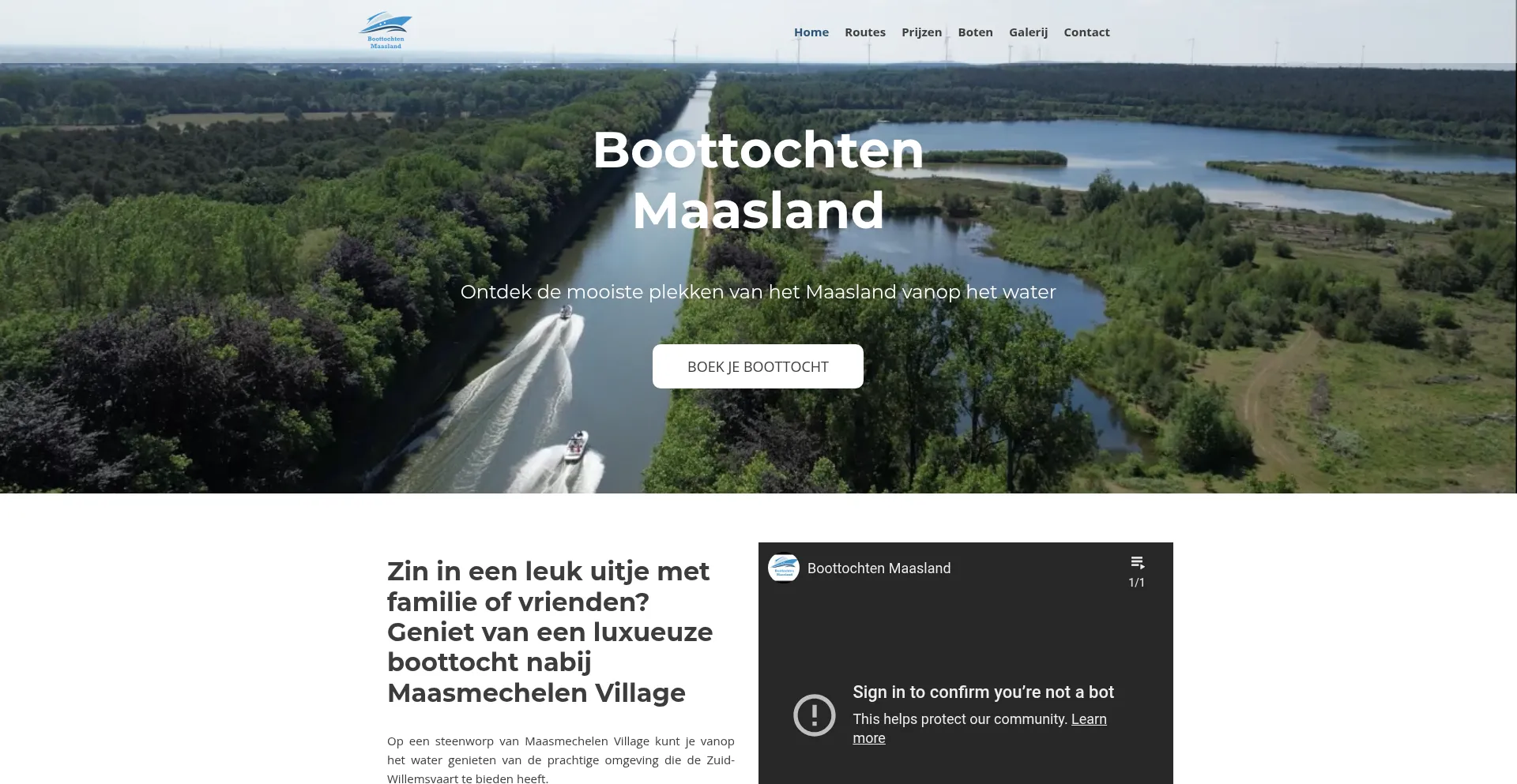 Website screenshot of Boottochtenmaasland.be