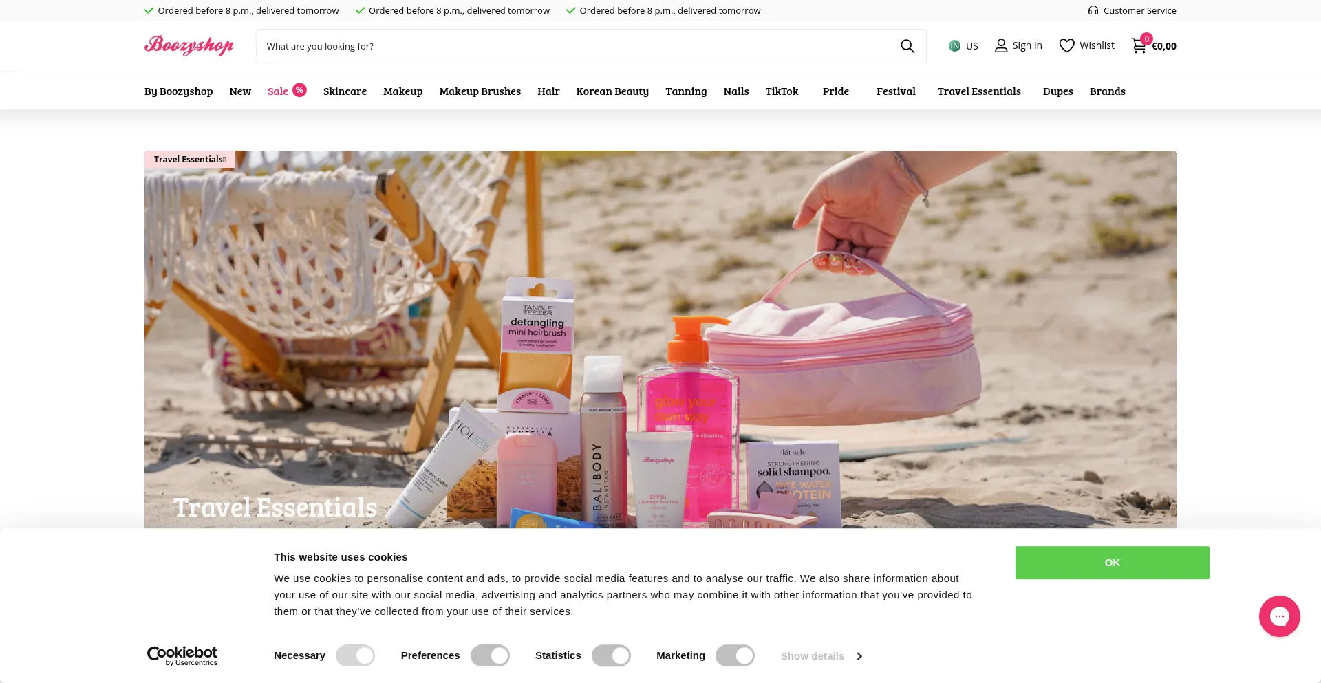 Website screenshot of Boozyshop.be
