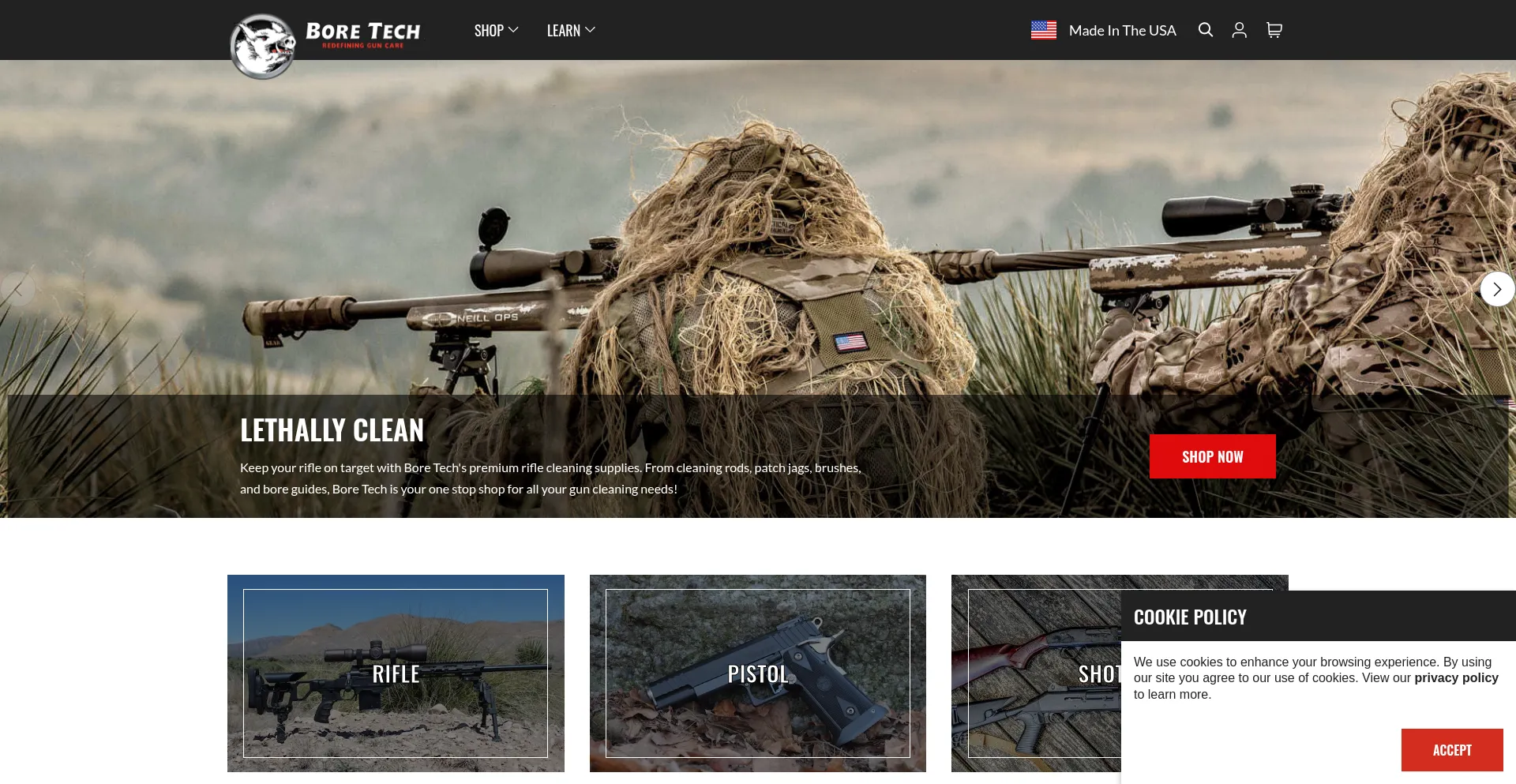 Website screenshot of Boretech.com