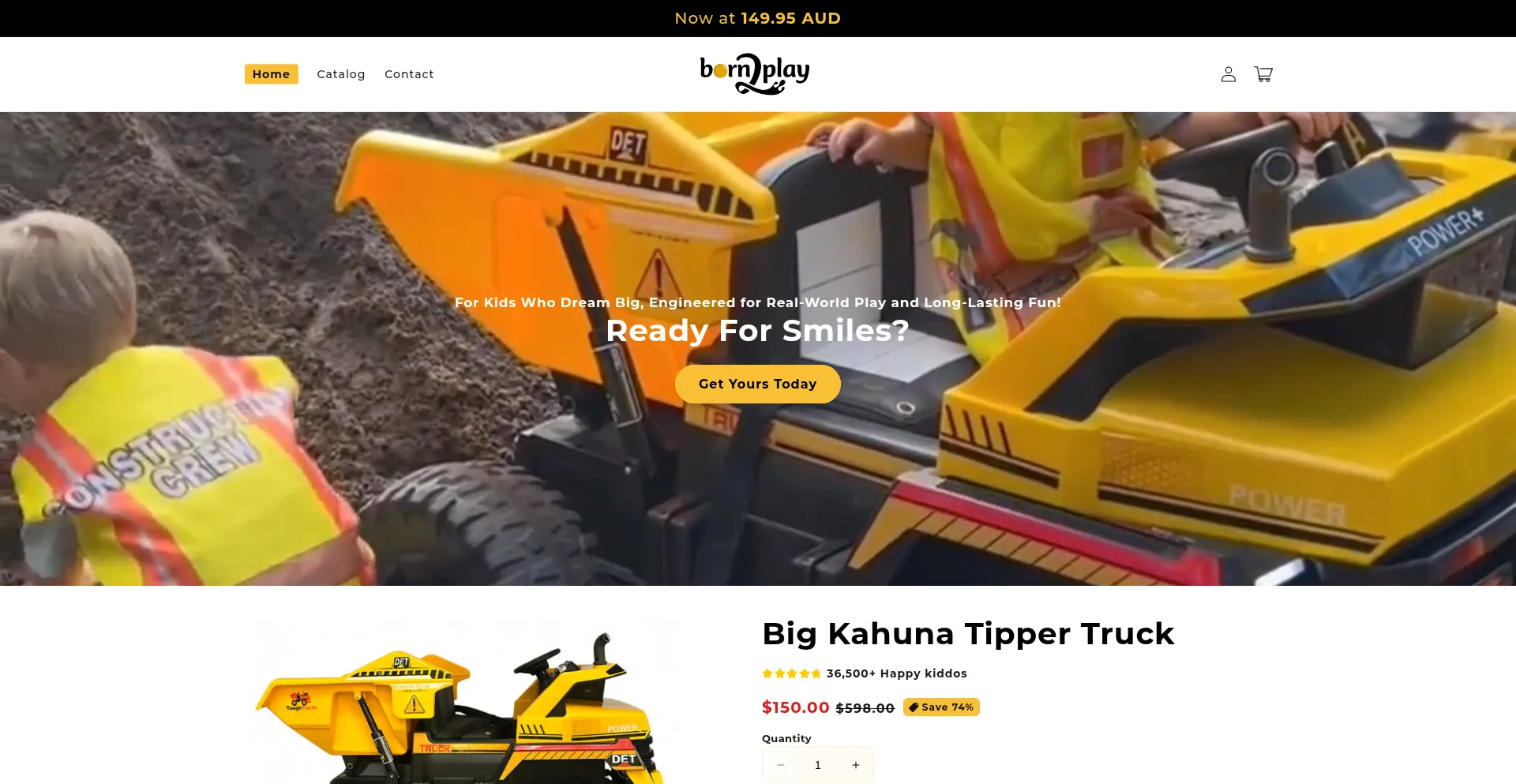 Website screenshot of Born2play.store