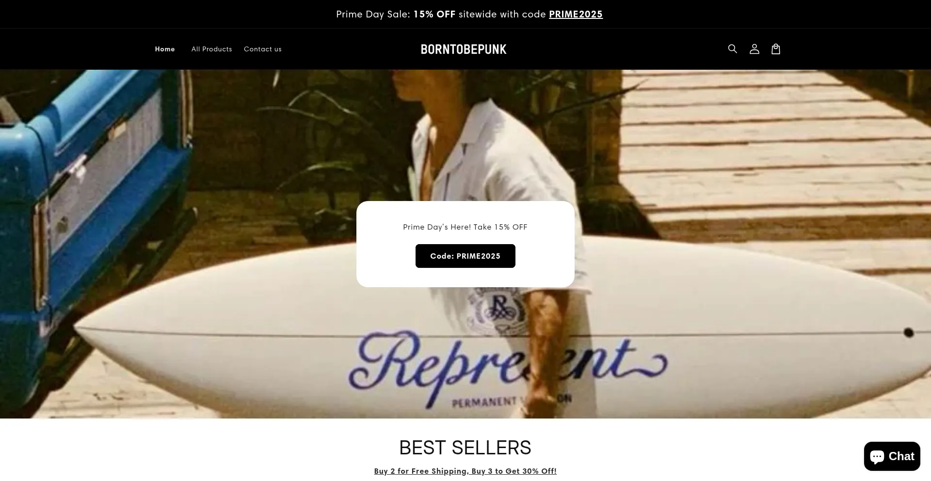 Website screenshot of Borntobepunk.com
