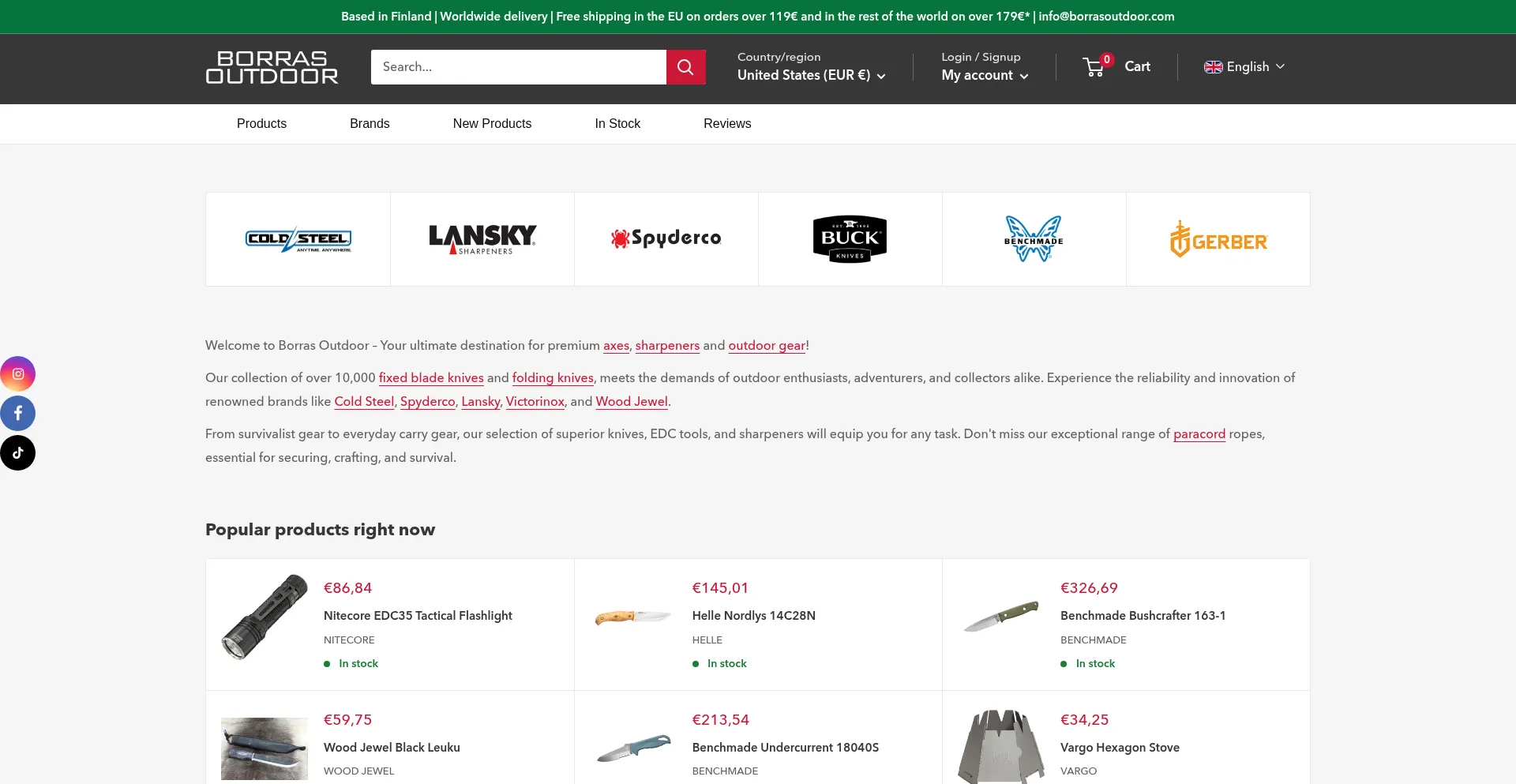 Website screenshot of Borrasoutdoor.com