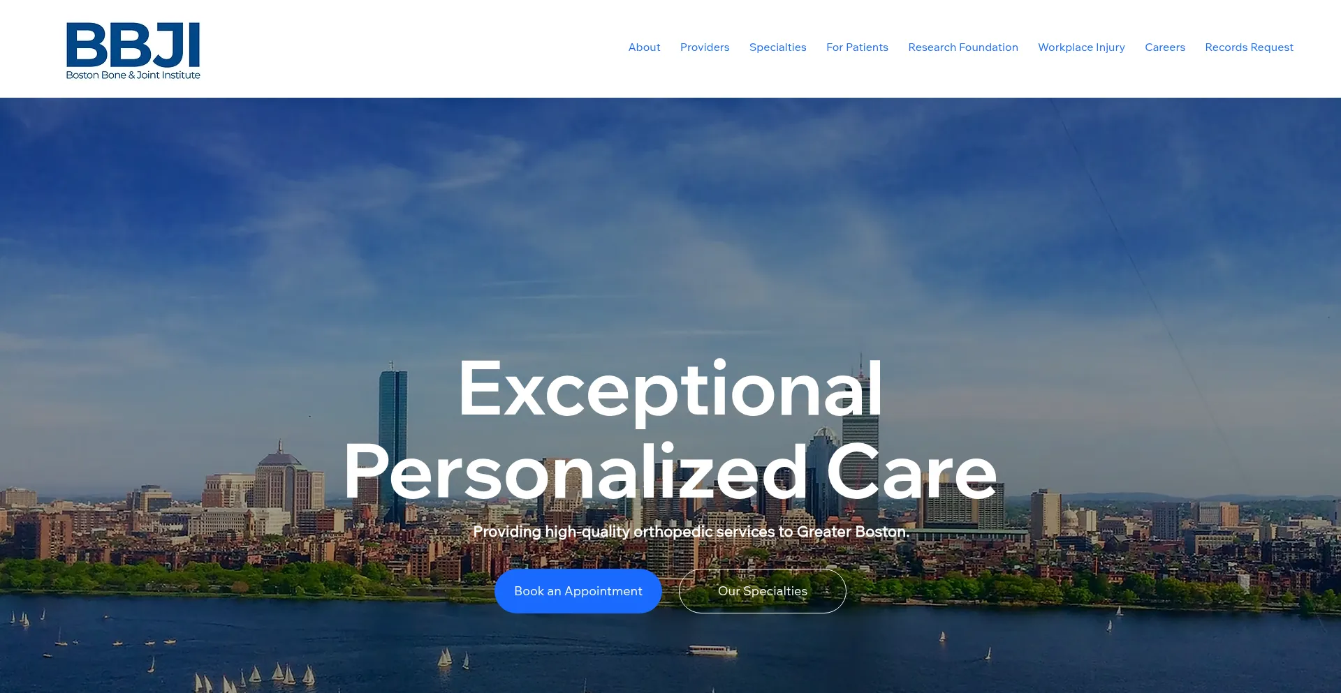 Website screenshot of Bostonssc.com