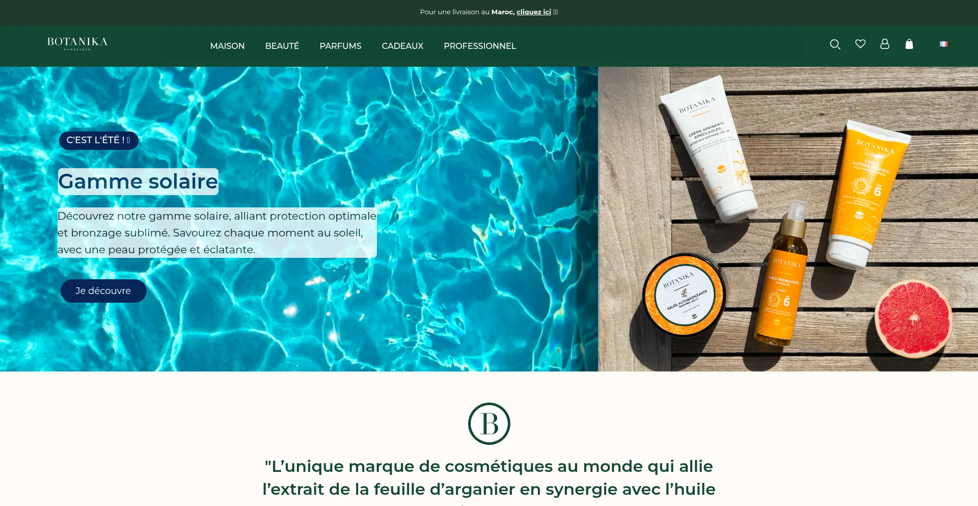 Website screenshot of Botanika-marrakech.com