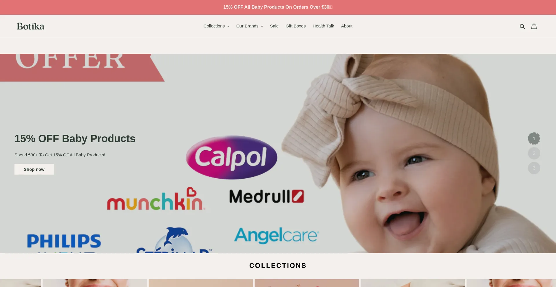 Website screenshot of Botika.mt